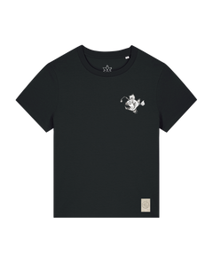 bio-female-medium fit-tshirt-lampionfisch (backprint)-sttw172-schwarz-front