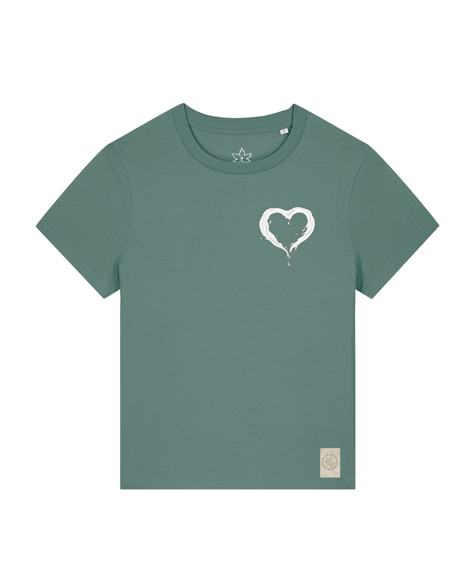 bio-female-medium fit-tshirt-milchmagd (backprint)-sttw172-blautanne-front