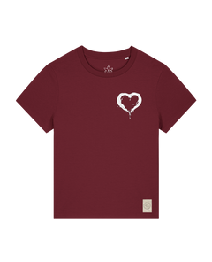 bio-female-medium fit-tshirt-milchmagd (backprint)-sttw172-burgunder rot-front