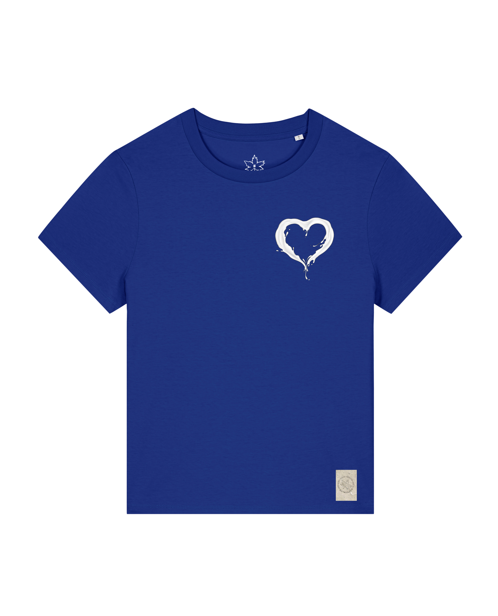 bio-female-medium fit-tshirt-milchmagd (backprint)-sttw172-kornblume-front