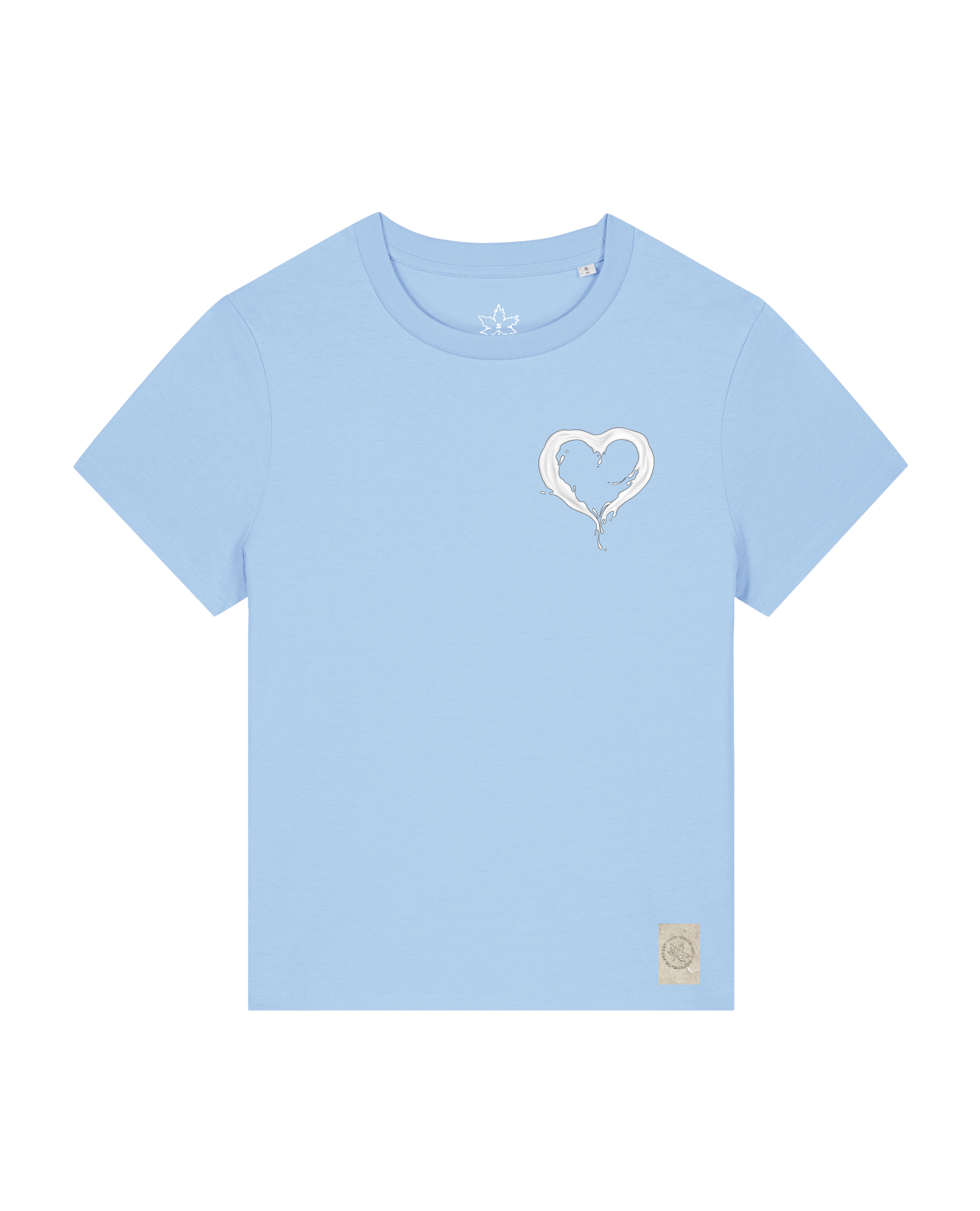 bio-female-medium fit-tshirt-milchmagd (backprint)-sttw172-lagune-front