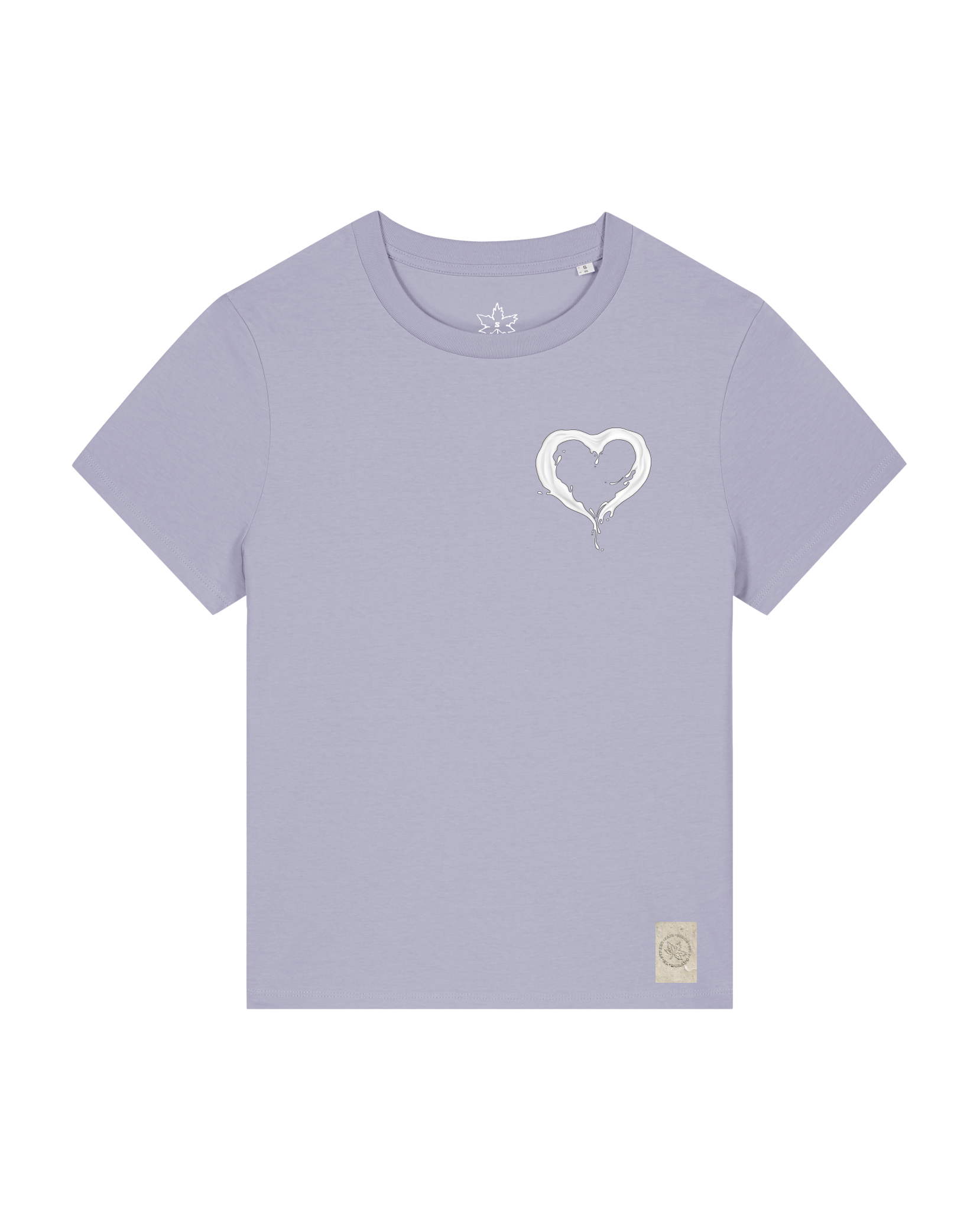 bio-female-medium fit-tshirt-milchmagd (backprint)-sttw172-lavender-front