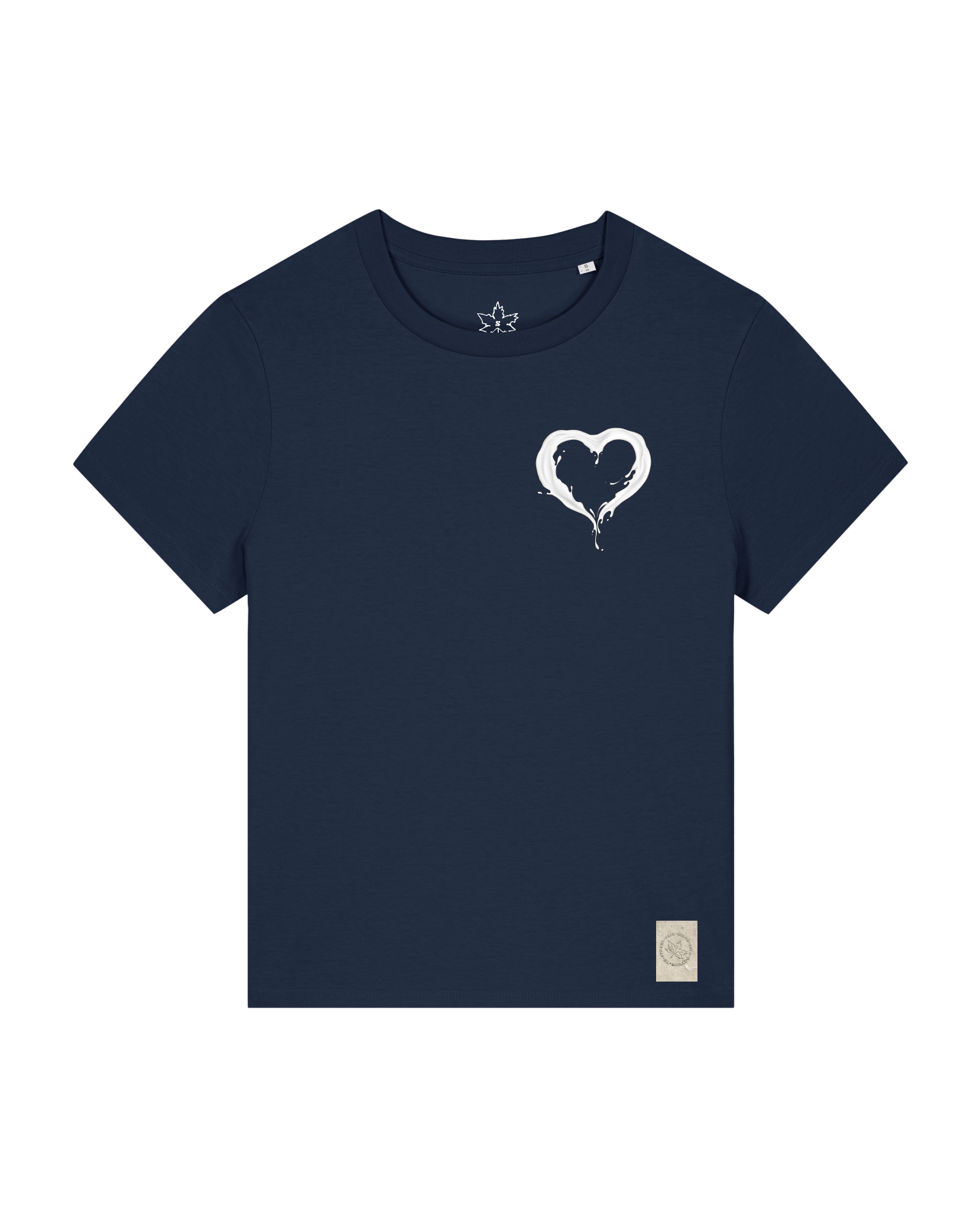 bio-female-medium fit-tshirt-milchmagd (backprint)-sttw172-marine-front