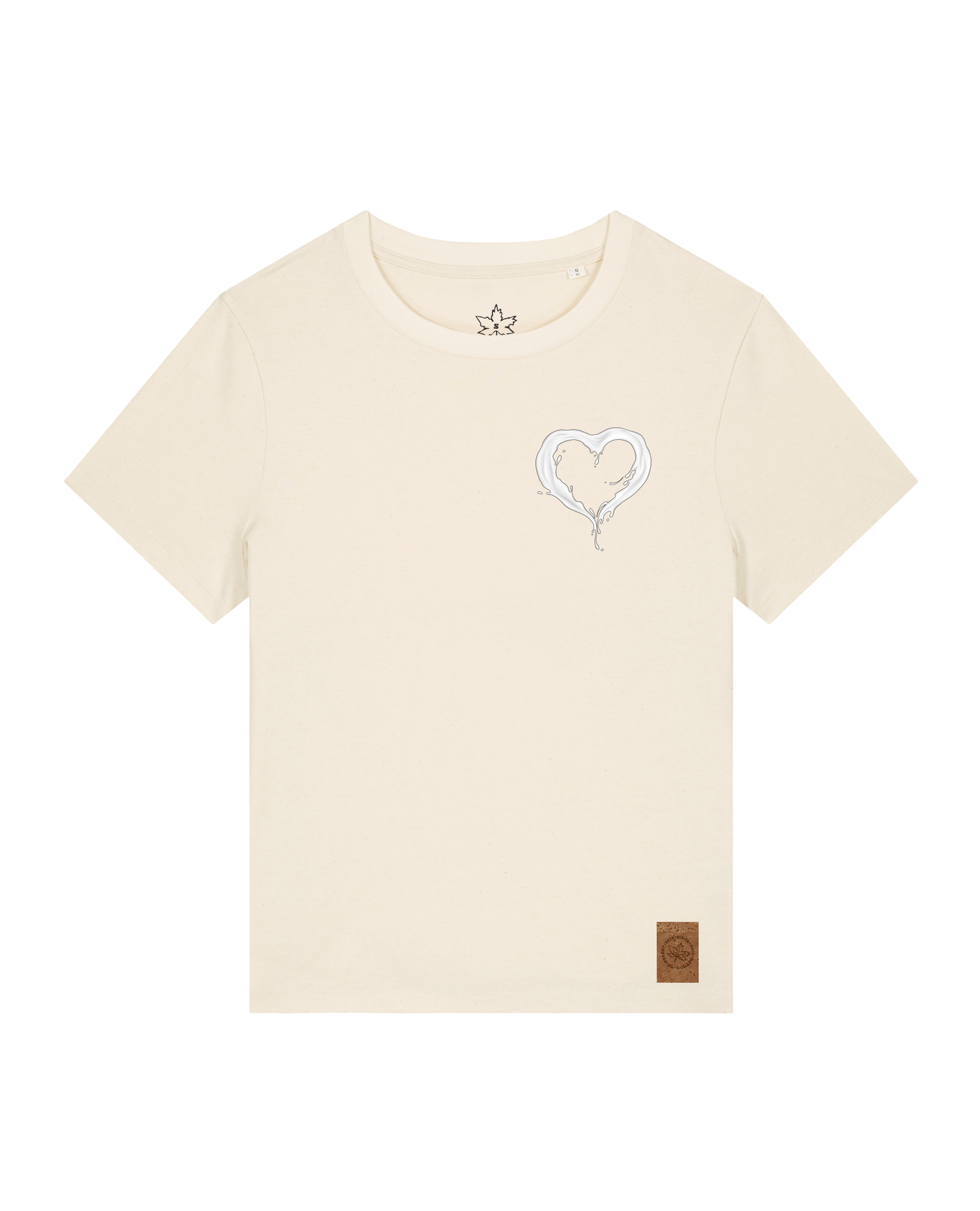 bio-female-medium fit-tshirt-milchmagd (backprint)-sttw172-natur-front