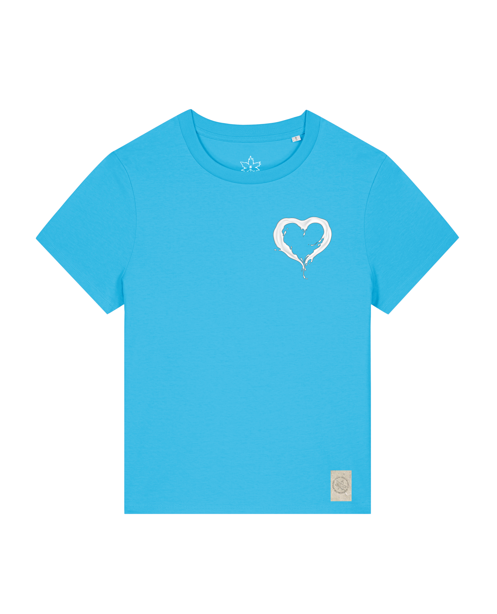 bio-female-medium fit-tshirt-milchmagd (backprint)-sttw172-wasserblau-front