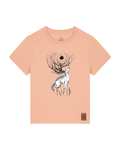 bio-female-medium fit-tshirt-moon deer-sttw172-agyptische keramik-front