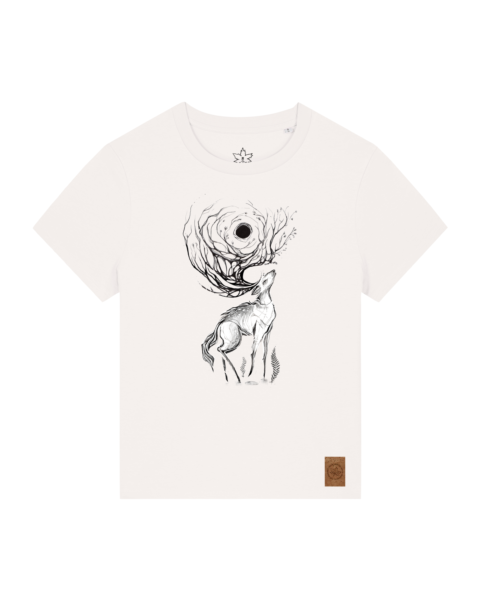 bio-female-medium fit-tshirt-moon deer-sttw172-bio ei-front