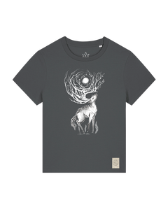bio-female-medium fit-tshirt-moon deer-sttw172-eisen-front