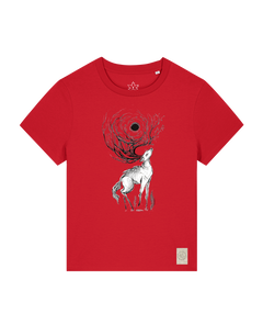 bio-female-medium fit-tshirt-moon deer-sttw172-erdbeere-front