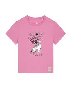 bio-female-medium fit-tshirt-moon deer-sttw172-kaugummi-front
