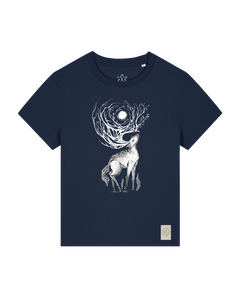 bio-female-medium fit-tshirt-moon deer-sttw172-marine-front