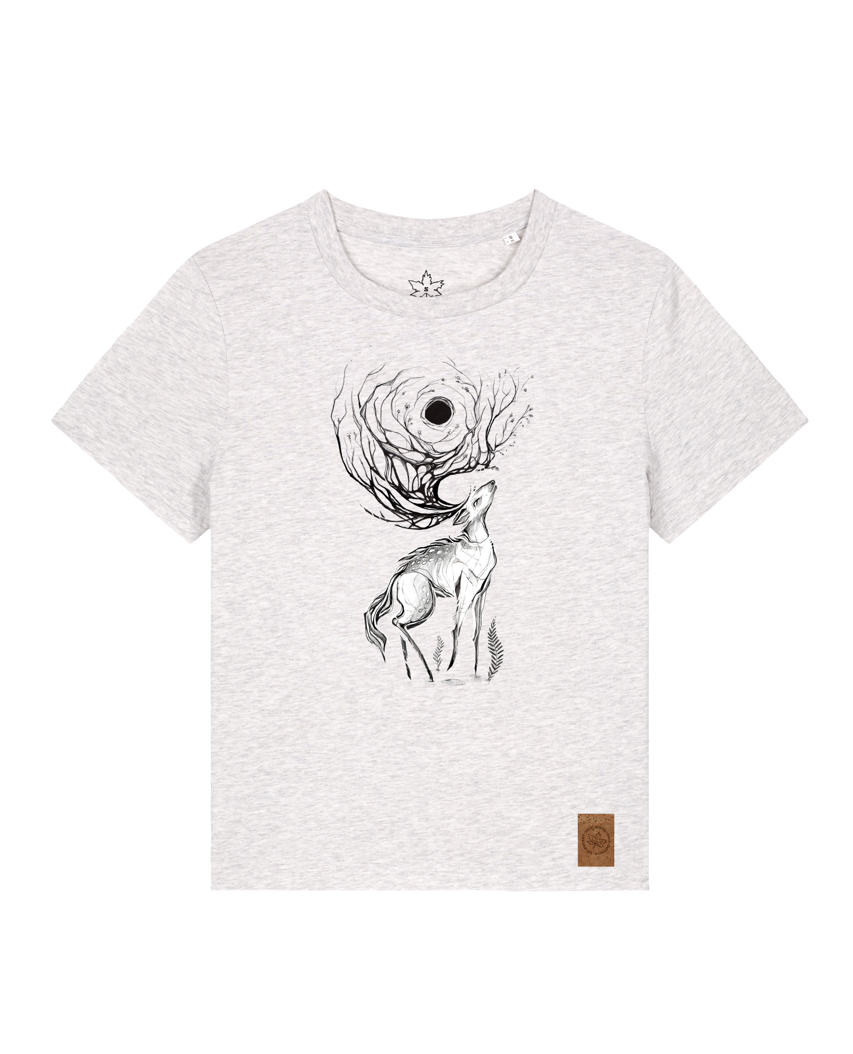 bio-female-medium fit-tshirt-moon deer-sttw172-rennmaus-front