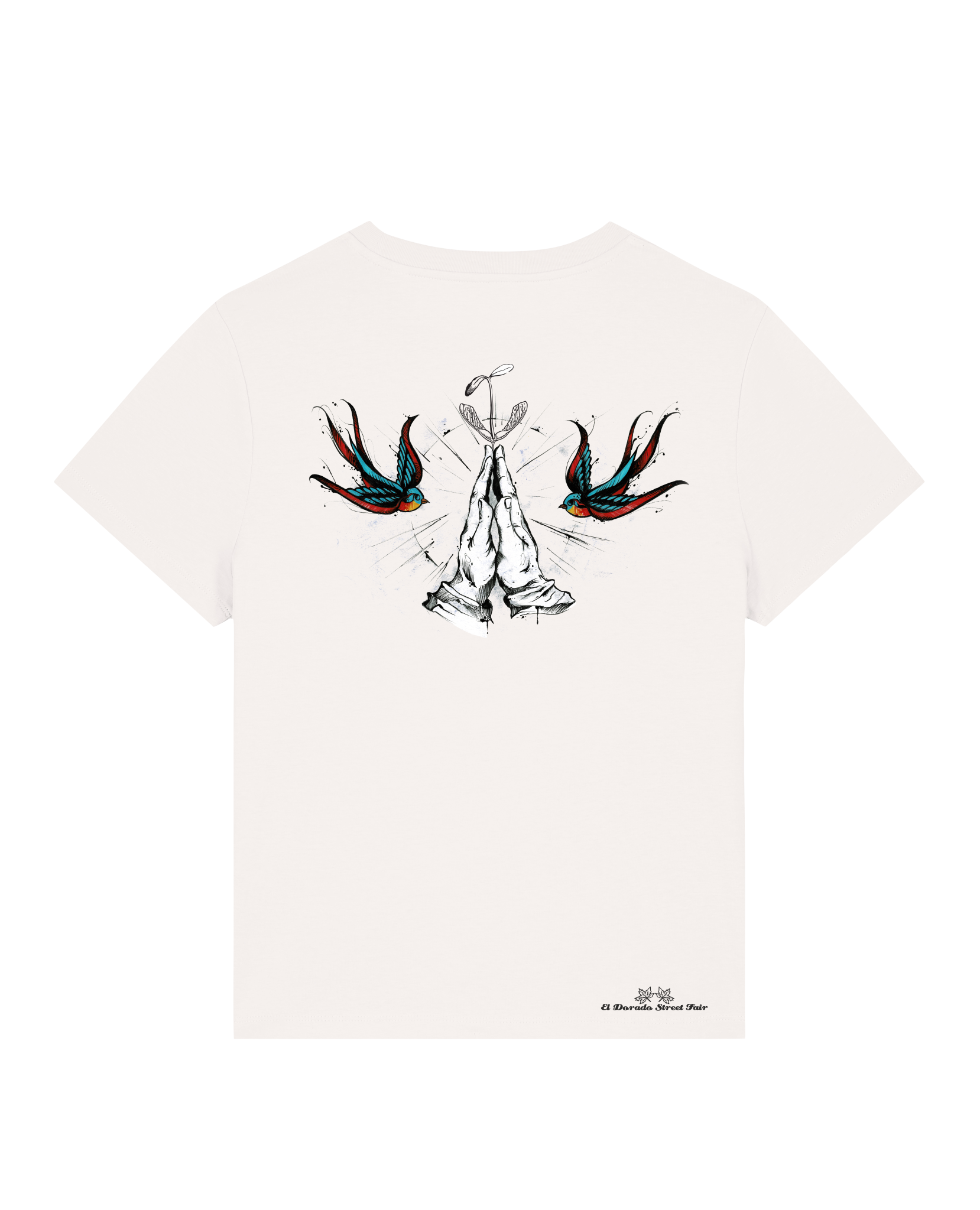 Bio Damen Medium Fit T-Shirt Nature Prayer (Backprint)