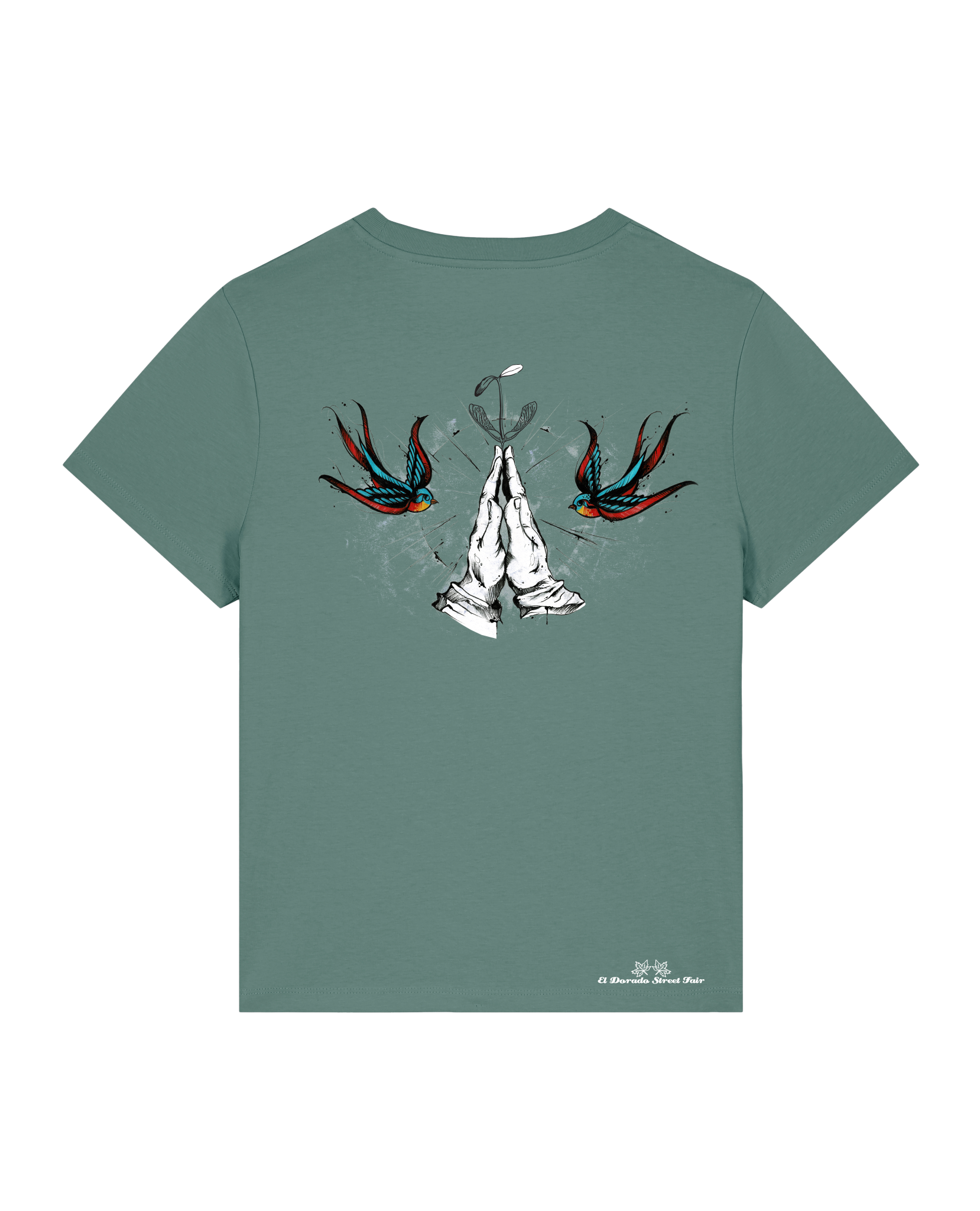 Bio Damen Medium Fit T-Shirt Nature Prayer (Backprint)