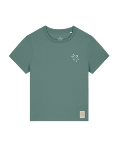 bio-female-medium fit-tshirt-nature prayer (backprint)-sttw172-blautanne-front
