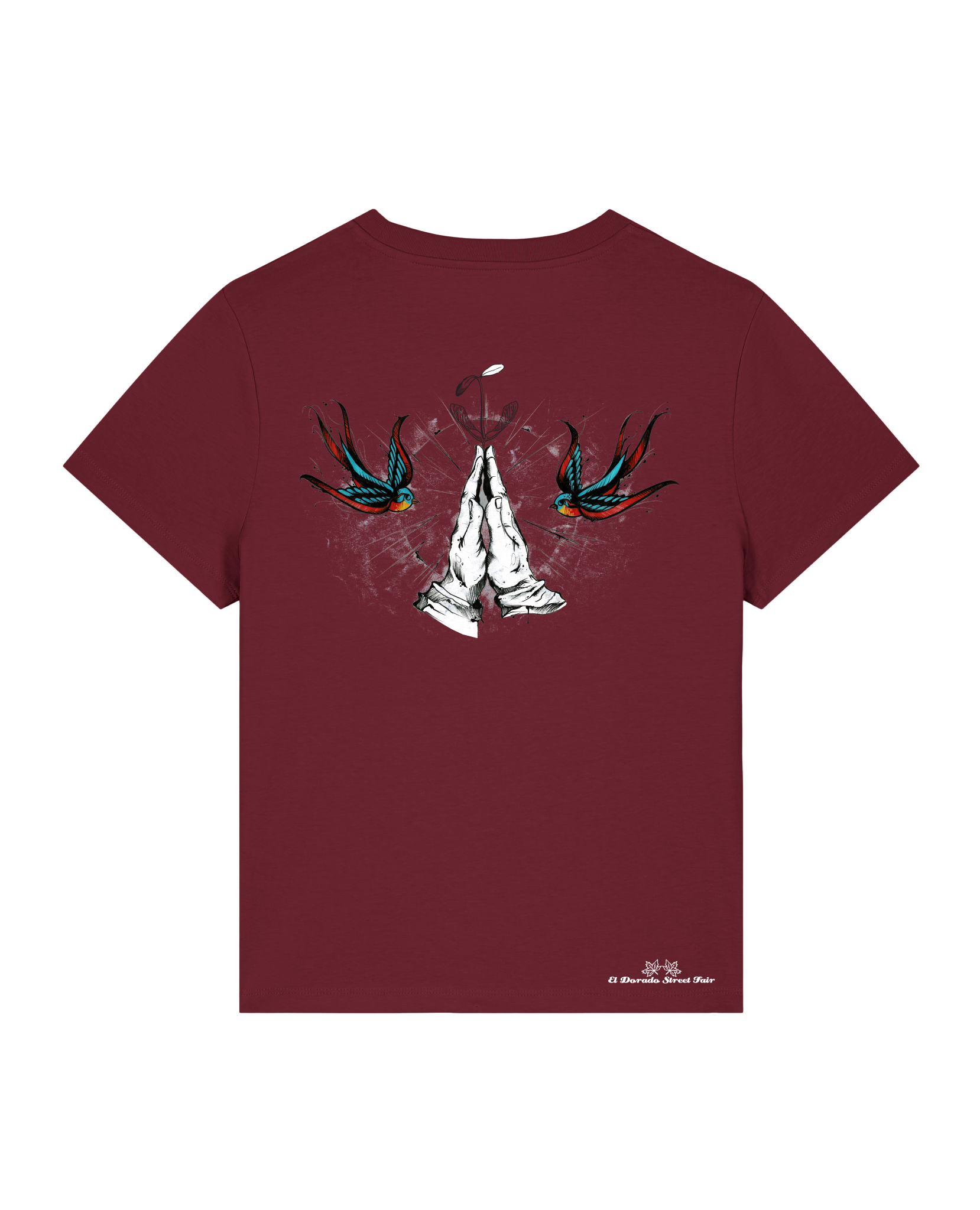 Bio Damen Medium Fit T-Shirt Nature Prayer (Backprint)