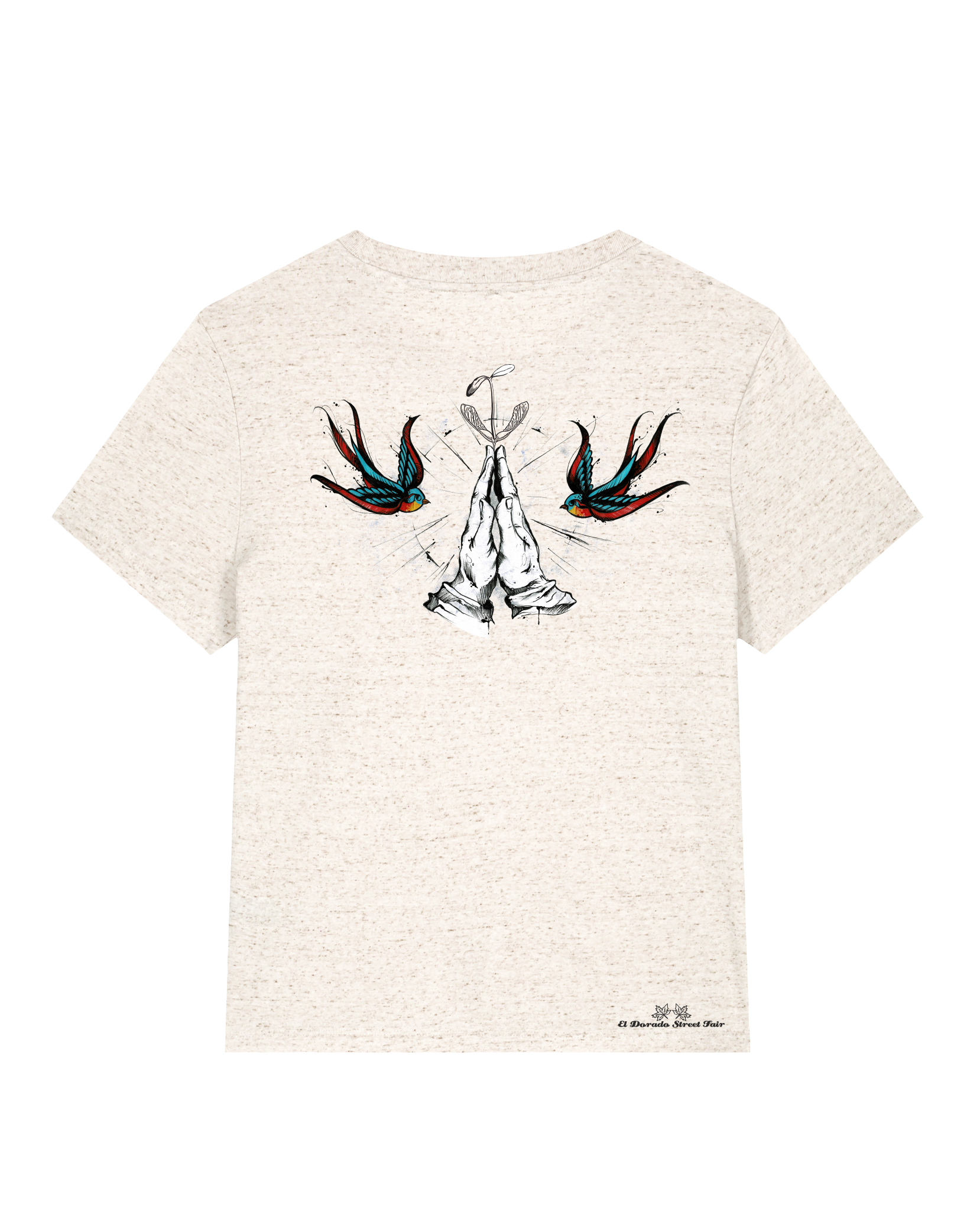 Bio Damen Medium Fit T-Shirt Nature Prayer (Backprint)