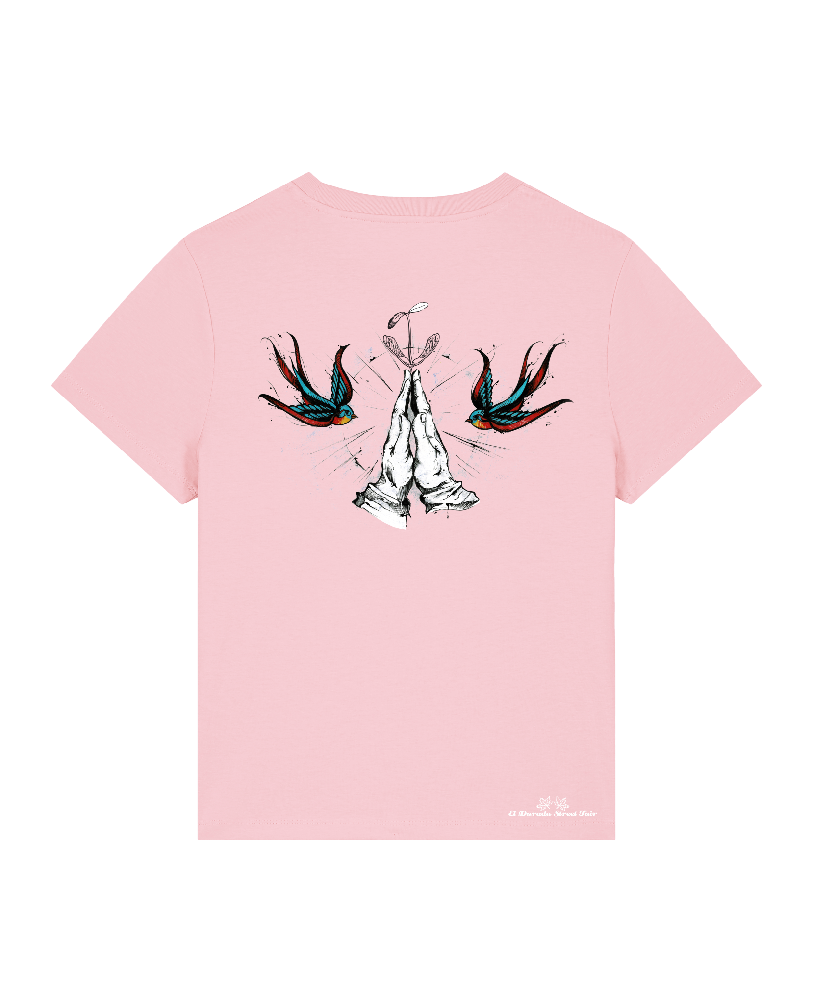 Bio Damen Medium Fit T-Shirt Nature Prayer (Backprint)