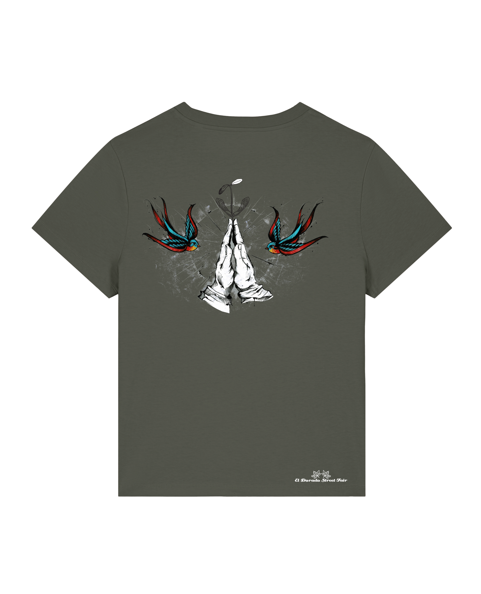 Bio Damen Medium Fit T-Shirt Nature Prayer (Backprint)