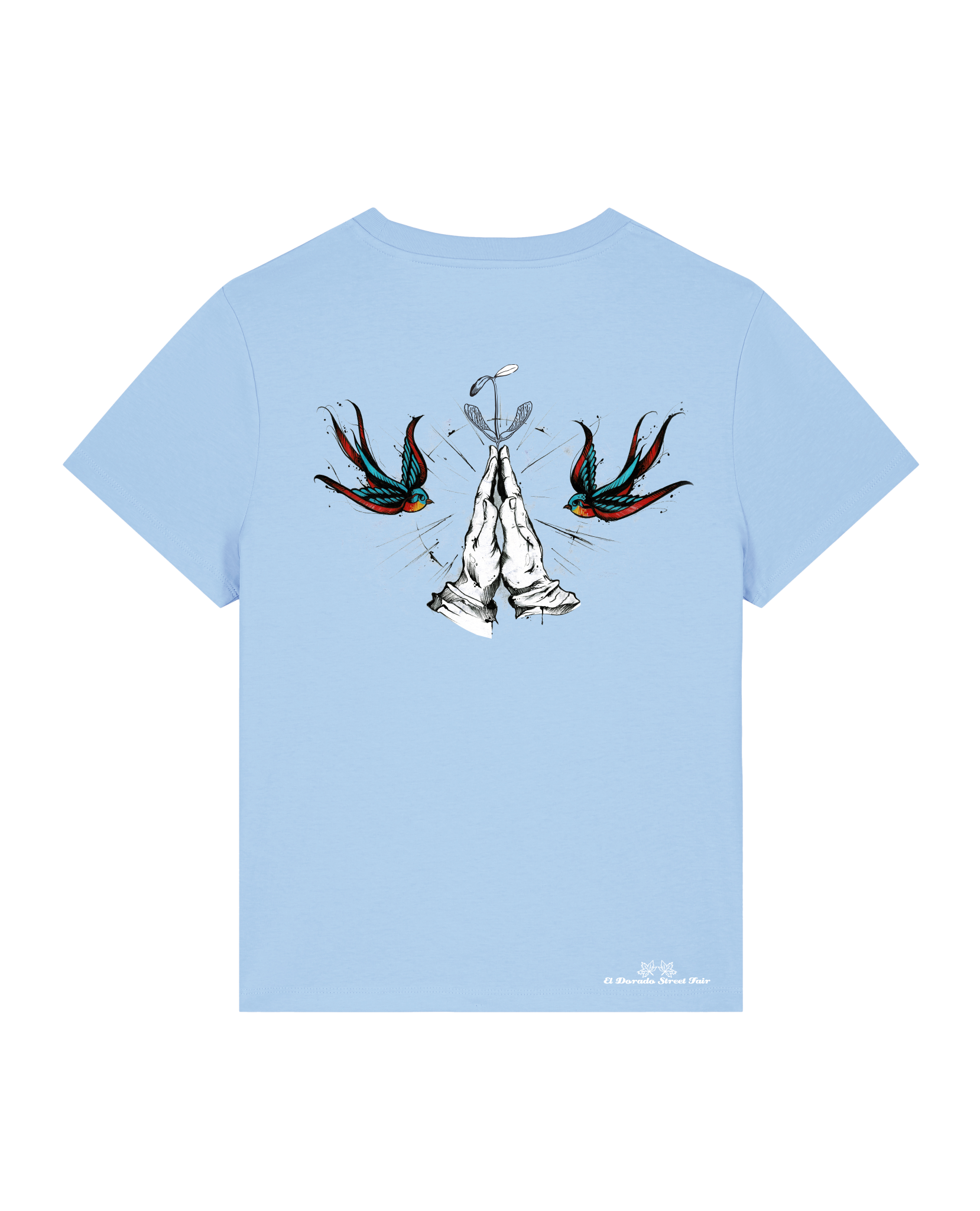 Bio Damen Medium Fit T-Shirt Nature Prayer (Backprint)
