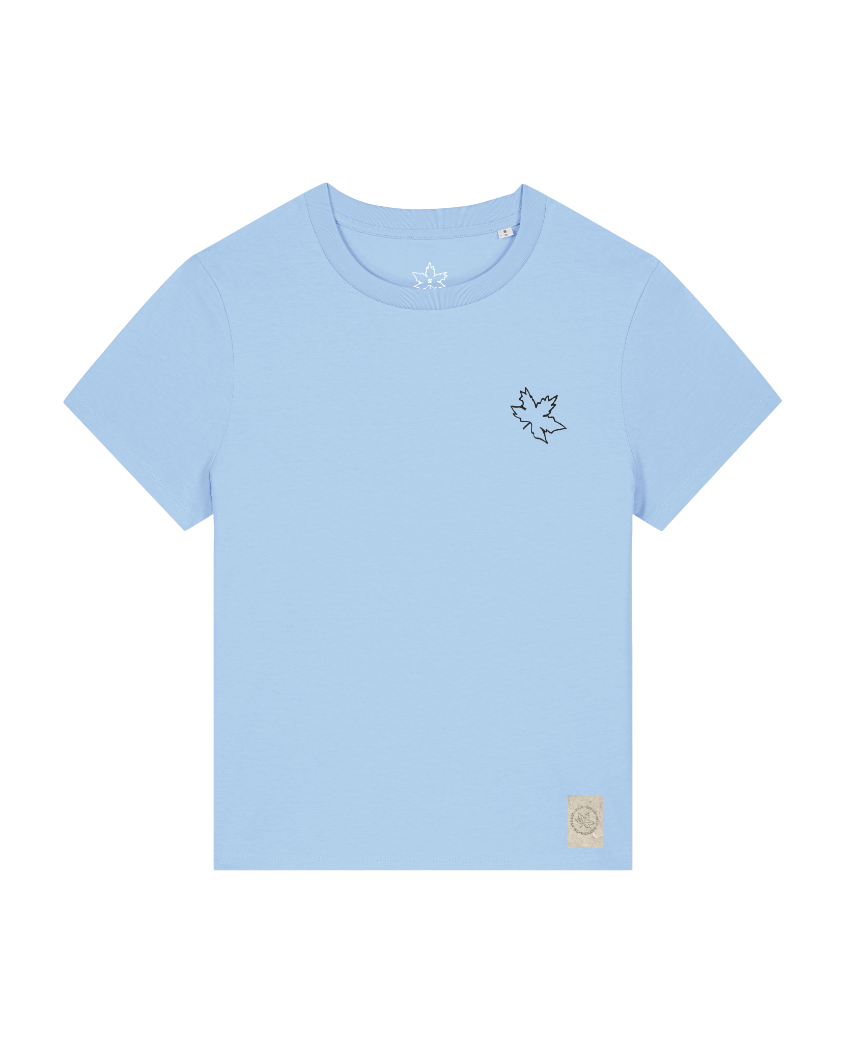 bio-female-medium fit-tshirt-nature prayer (backprint)-sttw172-lagune-front