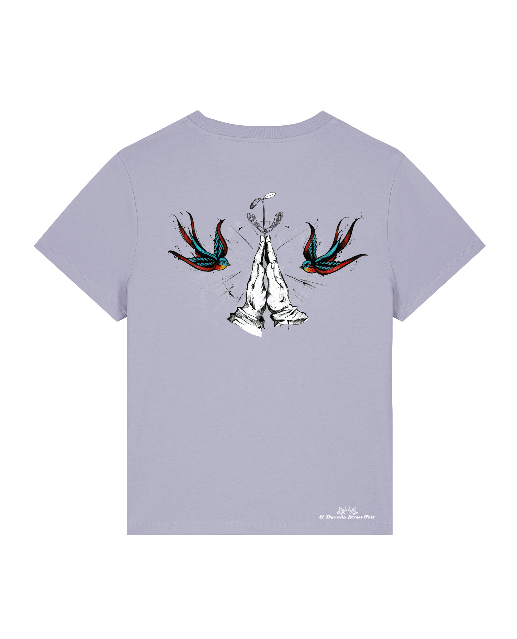 Bio Damen Medium Fit T-Shirt Nature Prayer (Backprint)