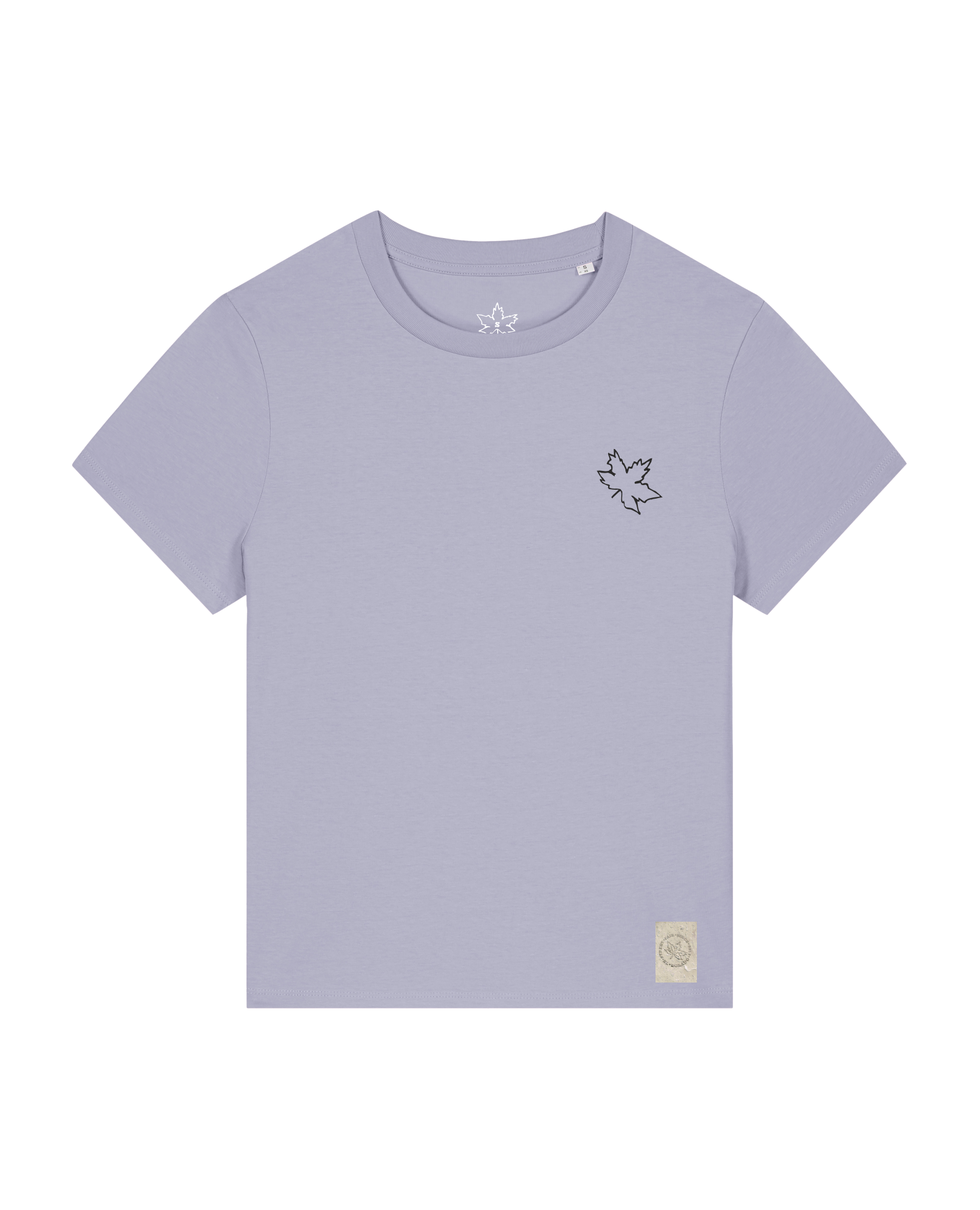 bio-female-medium fit-tshirt-nature prayer (backprint)-sttw172-lavender-front