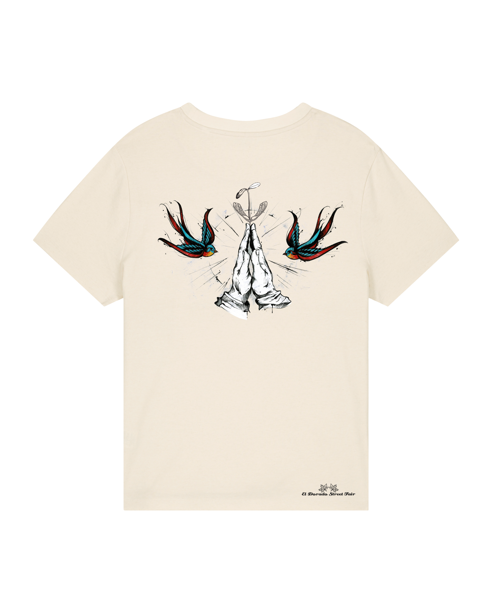 Bio Damen Medium Fit T-Shirt Nature Prayer (Backprint)