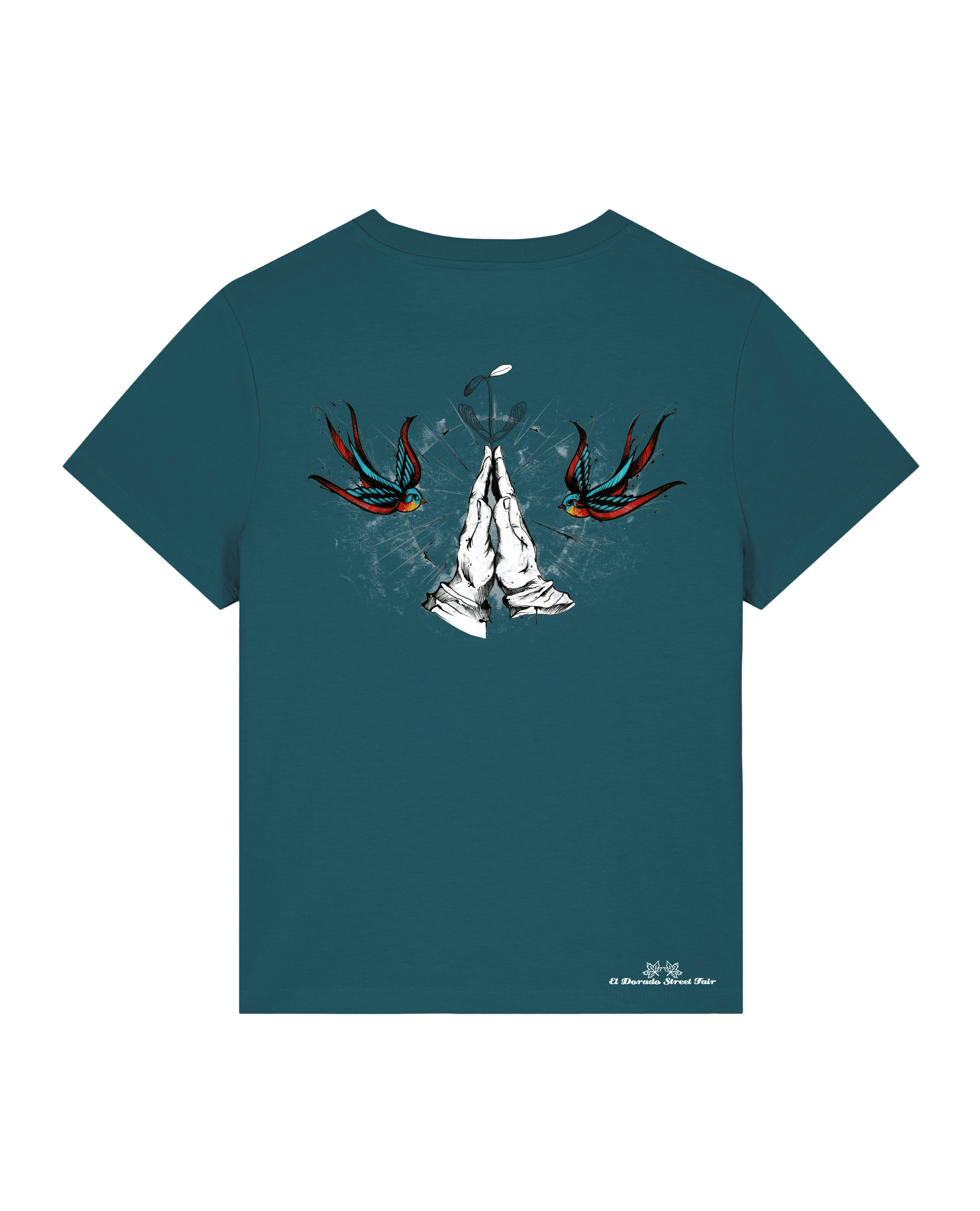 Bio Damen Medium Fit T-Shirt Nature Prayer (Backprint)