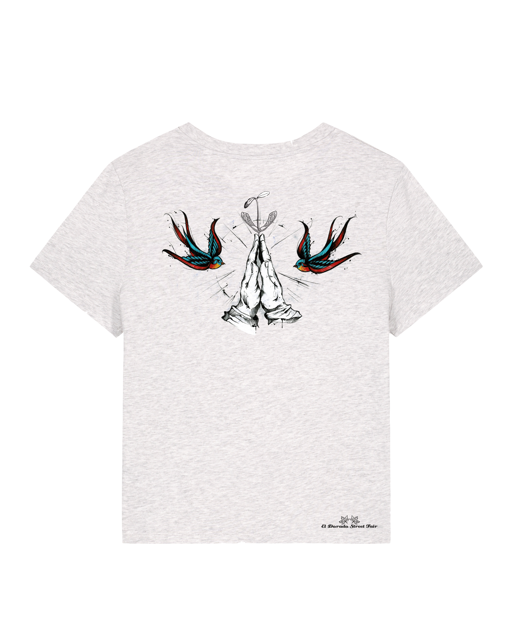 Bio Damen Medium Fit T-Shirt Nature Prayer (Backprint)