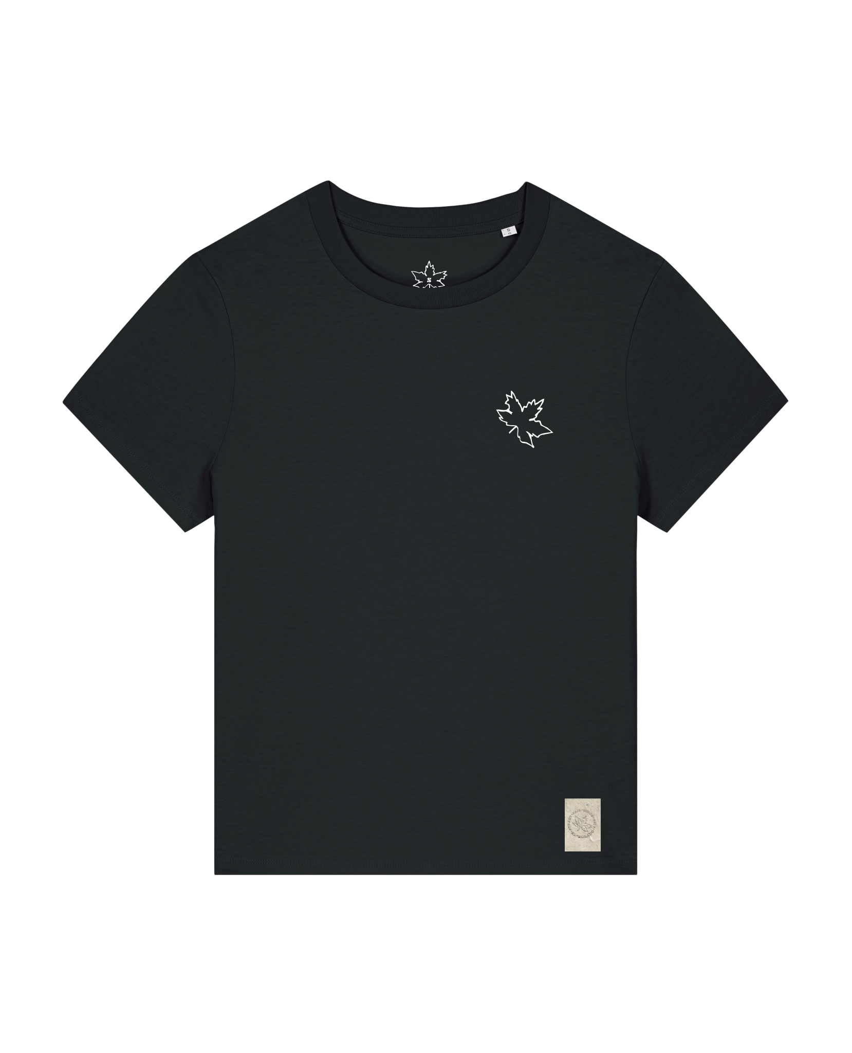 bio-female-medium fit-tshirt-nature prayer (backprint)-sttw172-schwarz-front