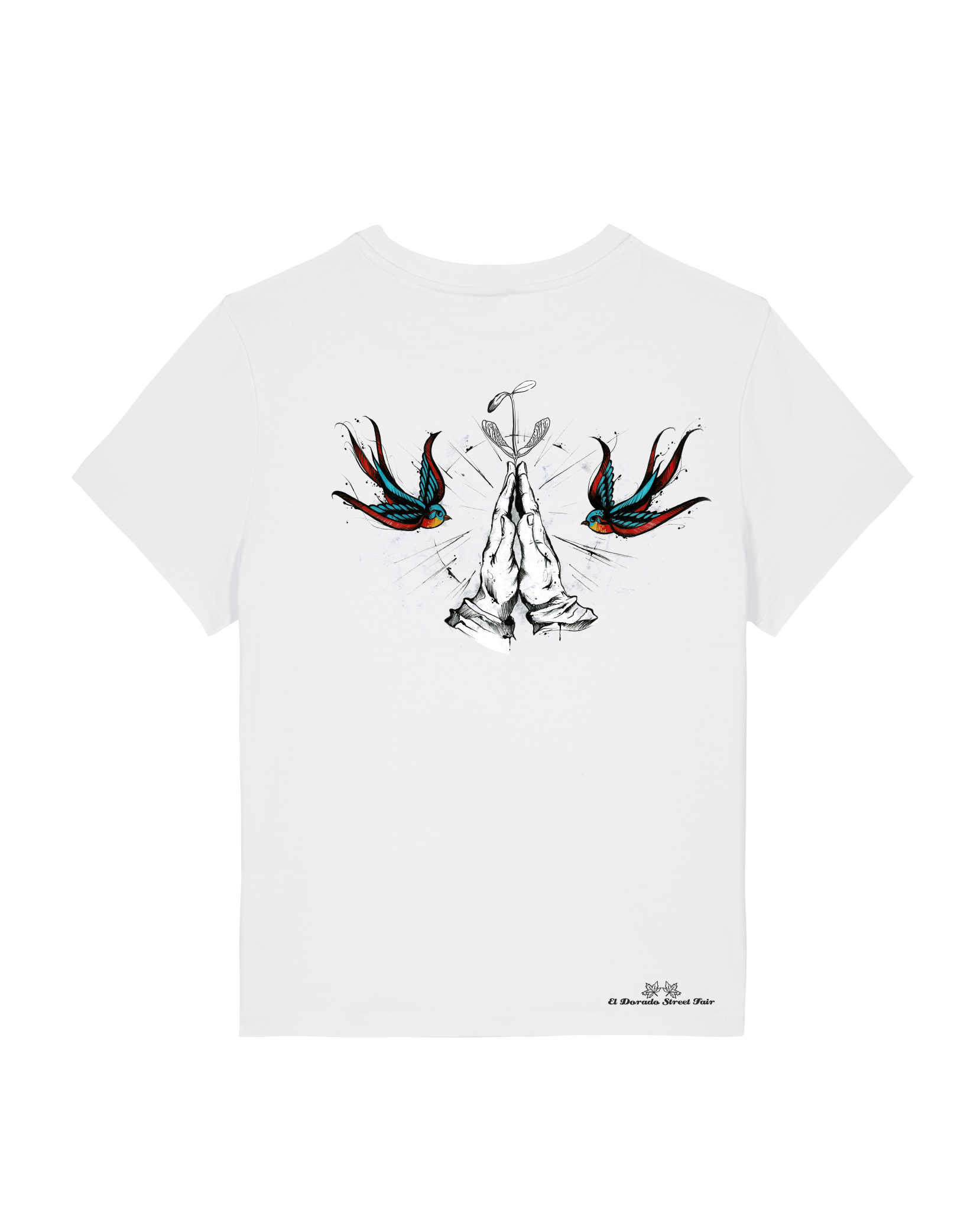 Bio Damen Medium Fit T-Shirt Nature Prayer (Backprint)