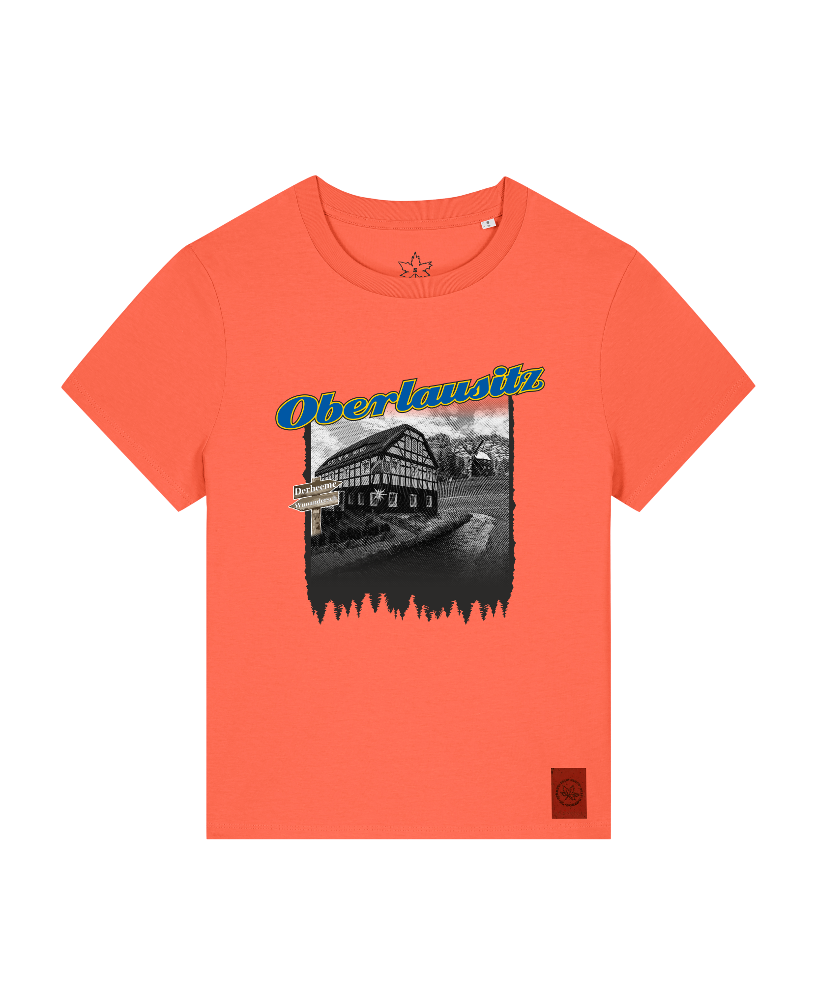 bio-female-medium fit-tshirt-oberlausitz-sttw172-mandarine-front