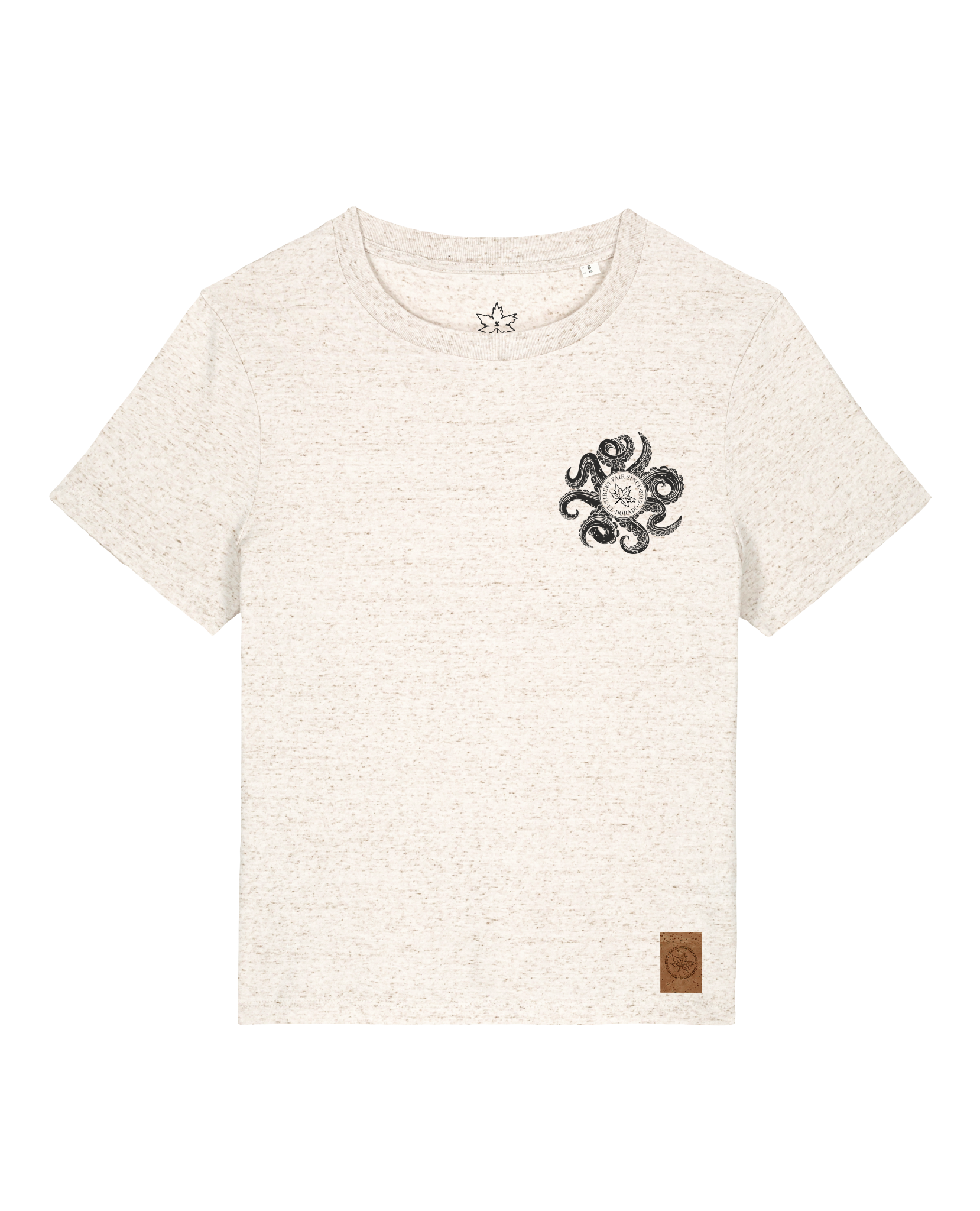 bio-female-medium fit-tshirt-octo (backprint)-sttw172-elbsandstein-front