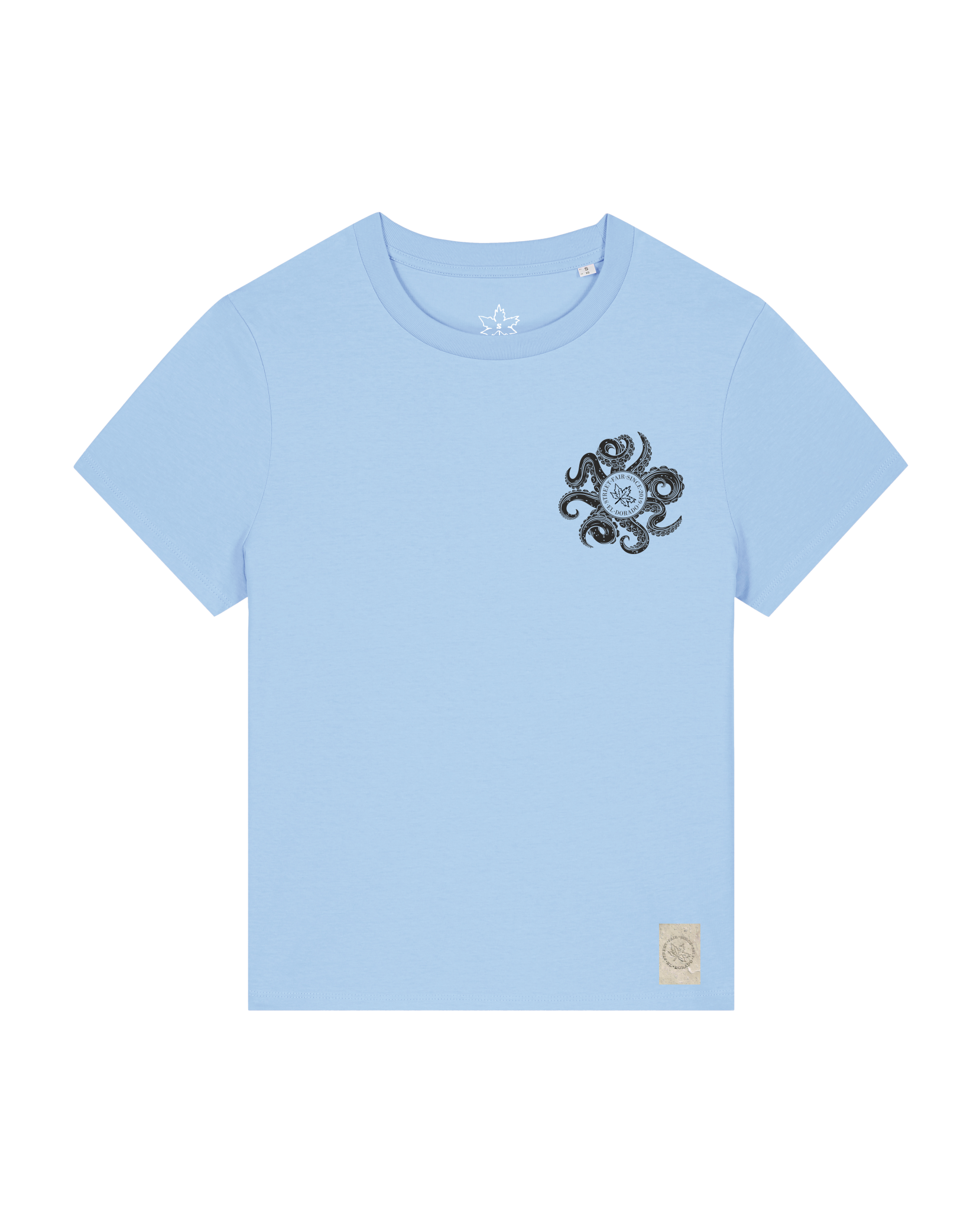 bio-female-medium fit-tshirt-octo (backprint)-sttw172-lagune-front