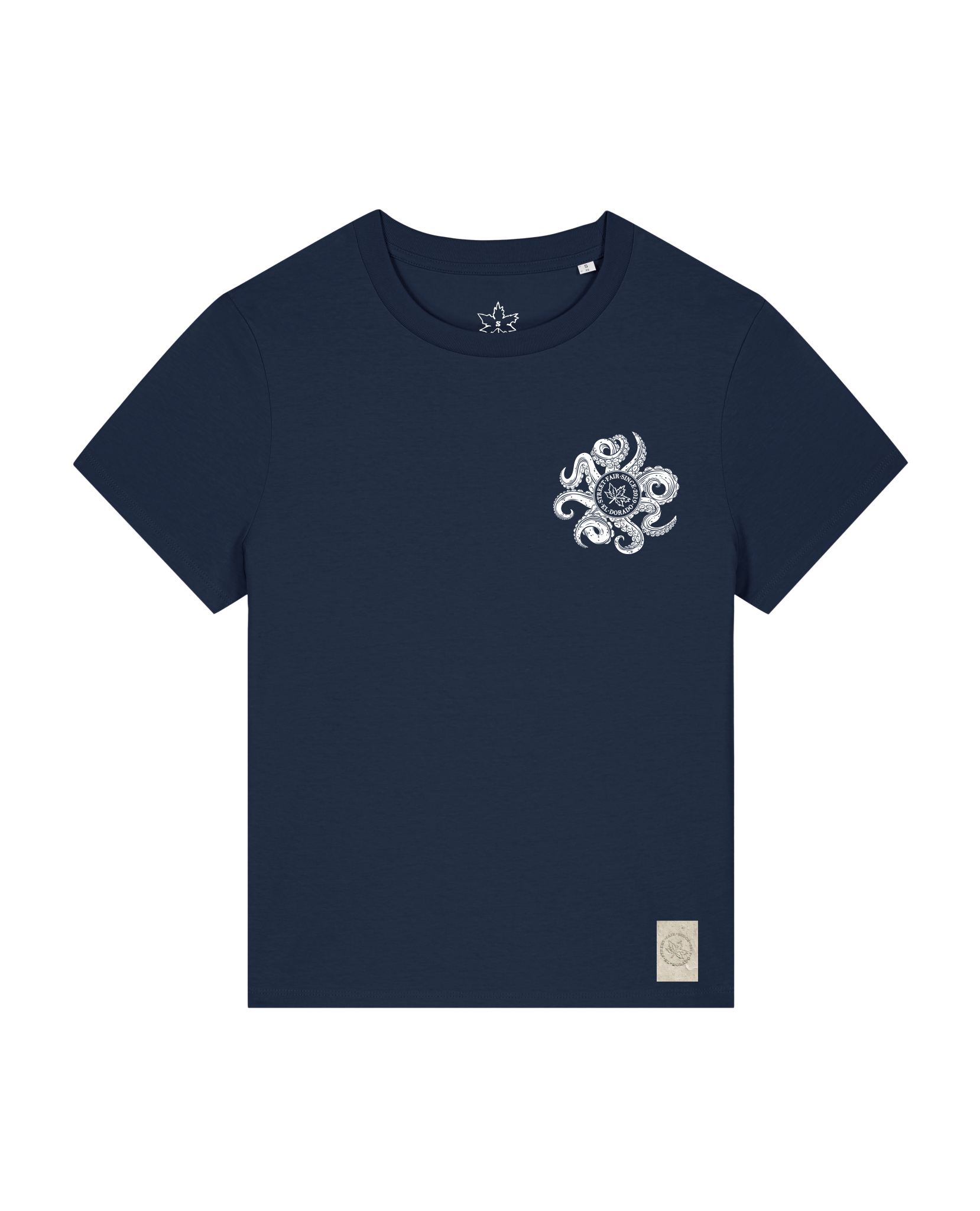 bio-female-medium fit-tshirt-octo (backprint)-sttw172-marine-front