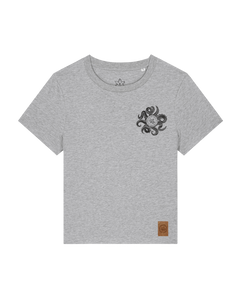 bio-female-medium fit-tshirt-octo (backprint)-sttw172-mausgrau-front