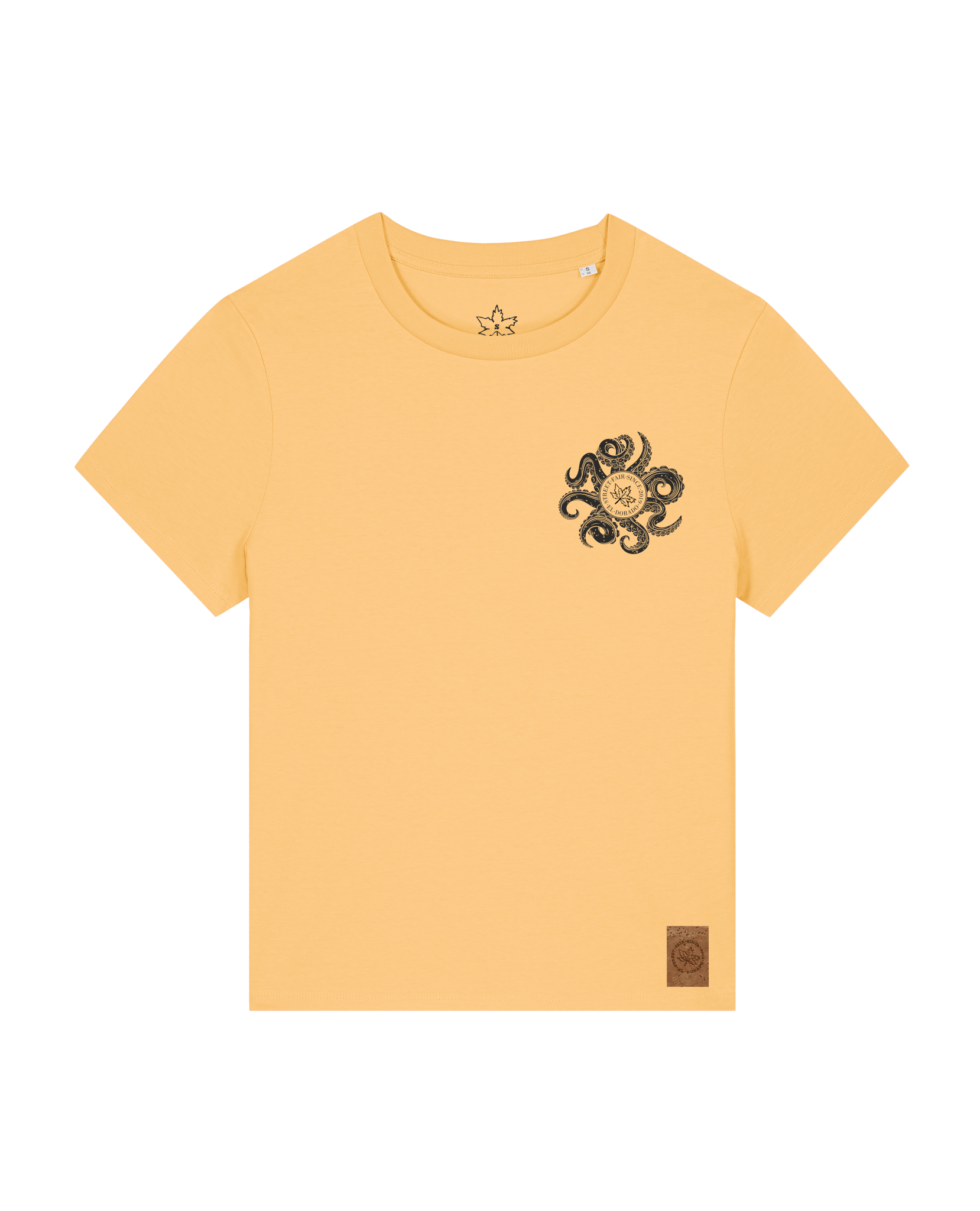 bio-female-medium fit-tshirt-octo (backprint)-sttw172-senfkorn-front