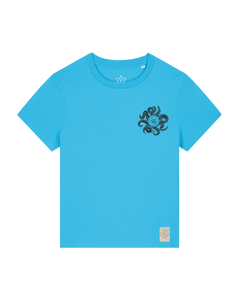 bio-female-medium fit-tshirt-octo (backprint)-sttw172-wasserblau-front