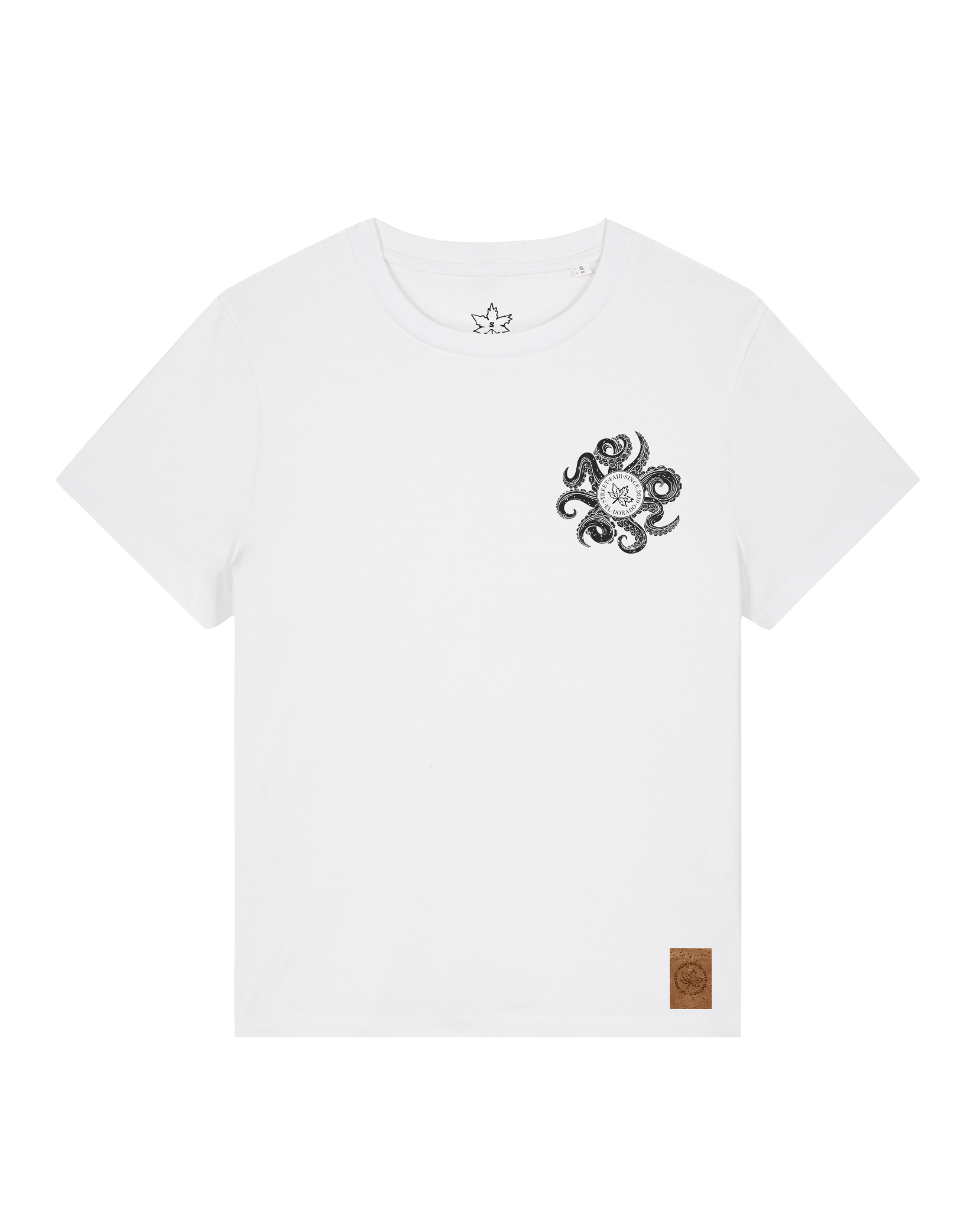 bio-female-medium fit-tshirt-octo (backprint)-sttw172-weiß-front