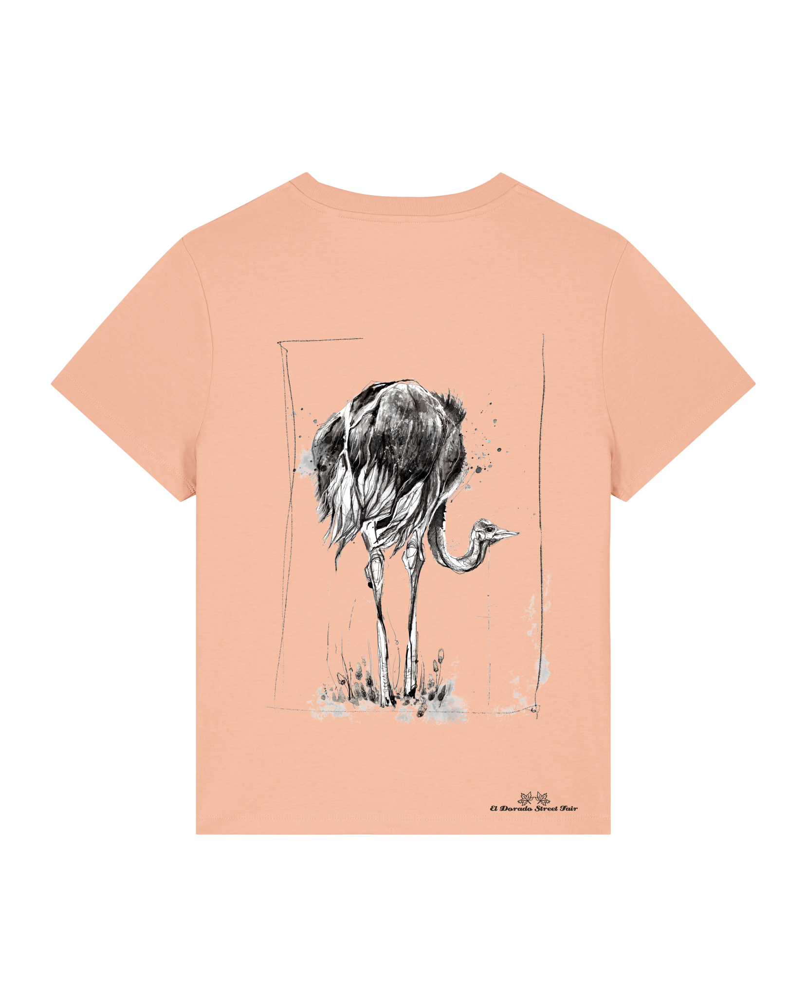 Bio Damen Medium Fit T-Shirt Ostrich Evolution (Backprint)