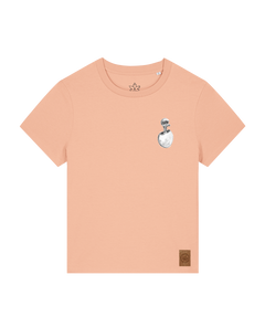 bio-female-medium fit-tshirt-ostrich evolution (backprint)-sttw172-agyptische keramik-front