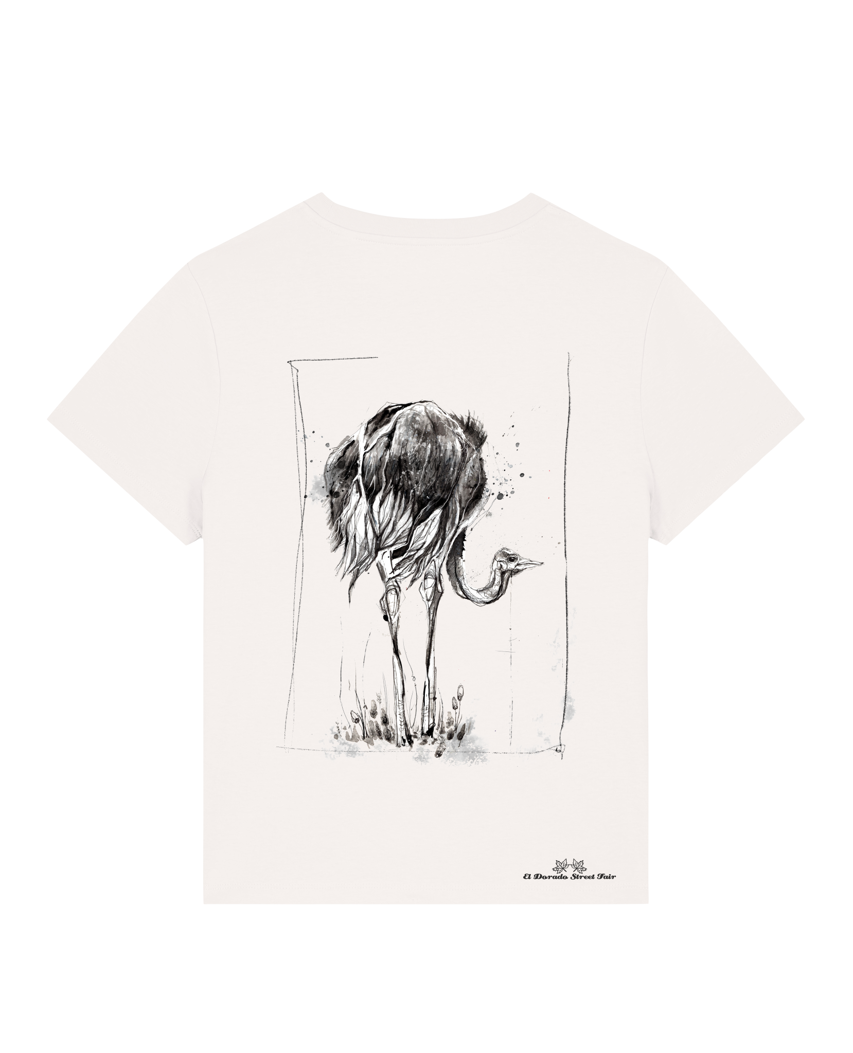 Bio Damen Medium Fit T-Shirt Ostrich Evolution (Backprint)