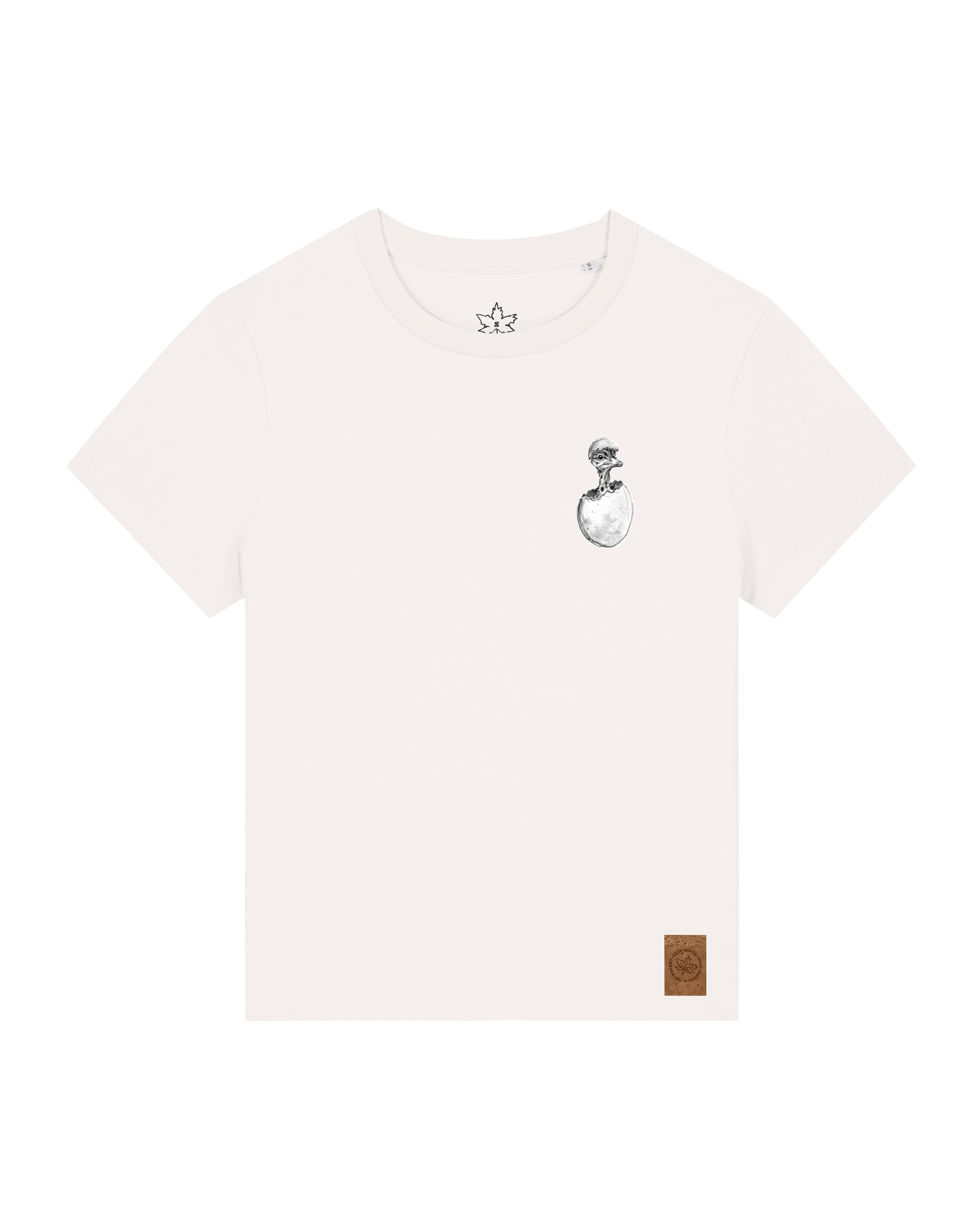 bio-female-medium fit-tshirt-ostrich evolution (backprint)-sttw172-bio ei-front