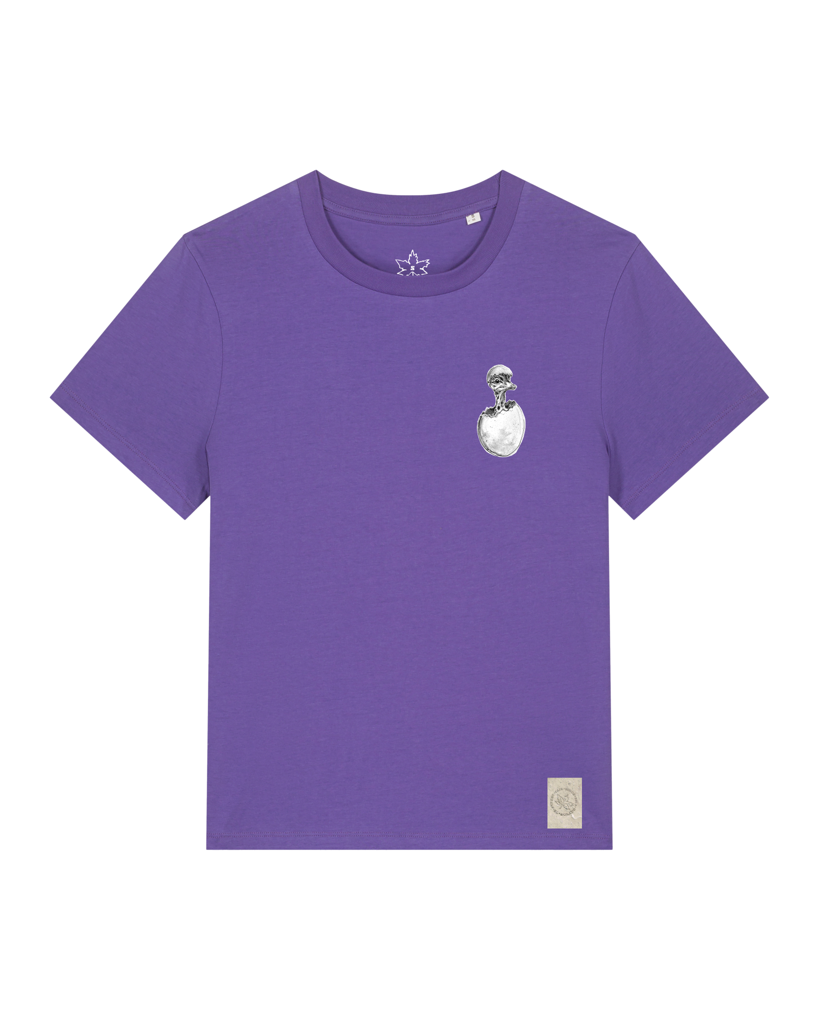 bio-female-medium fit-tshirt-ostrich evolution (backprint)-sttw172-blaukraut-front