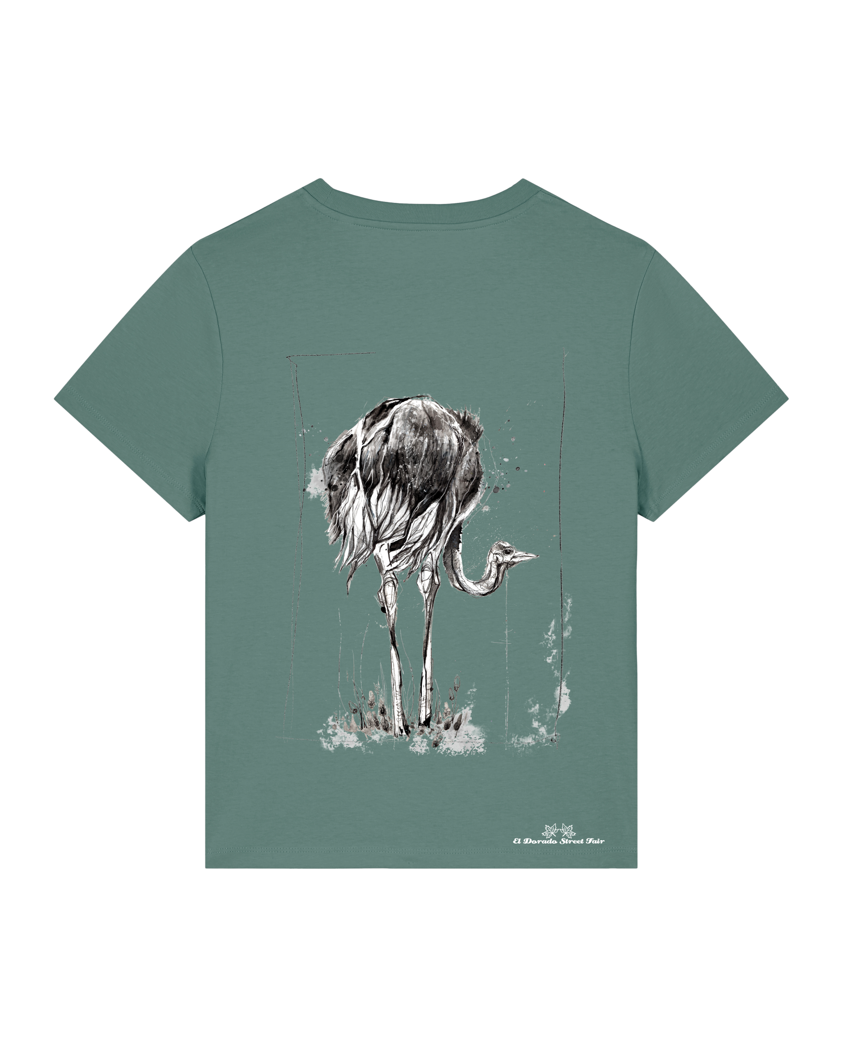 Bio Damen Medium Fit T-Shirt Ostrich Evolution (Backprint)