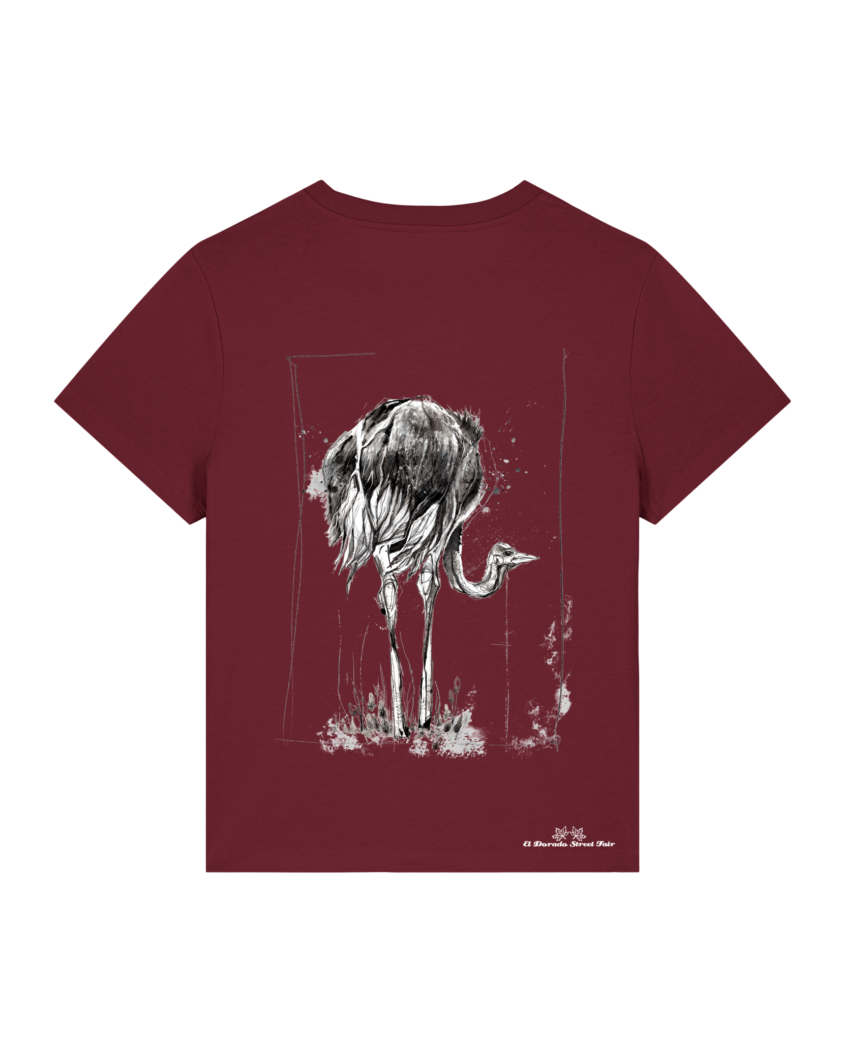 Bio Damen Medium Fit T-Shirt Ostrich Evolution (Backprint)