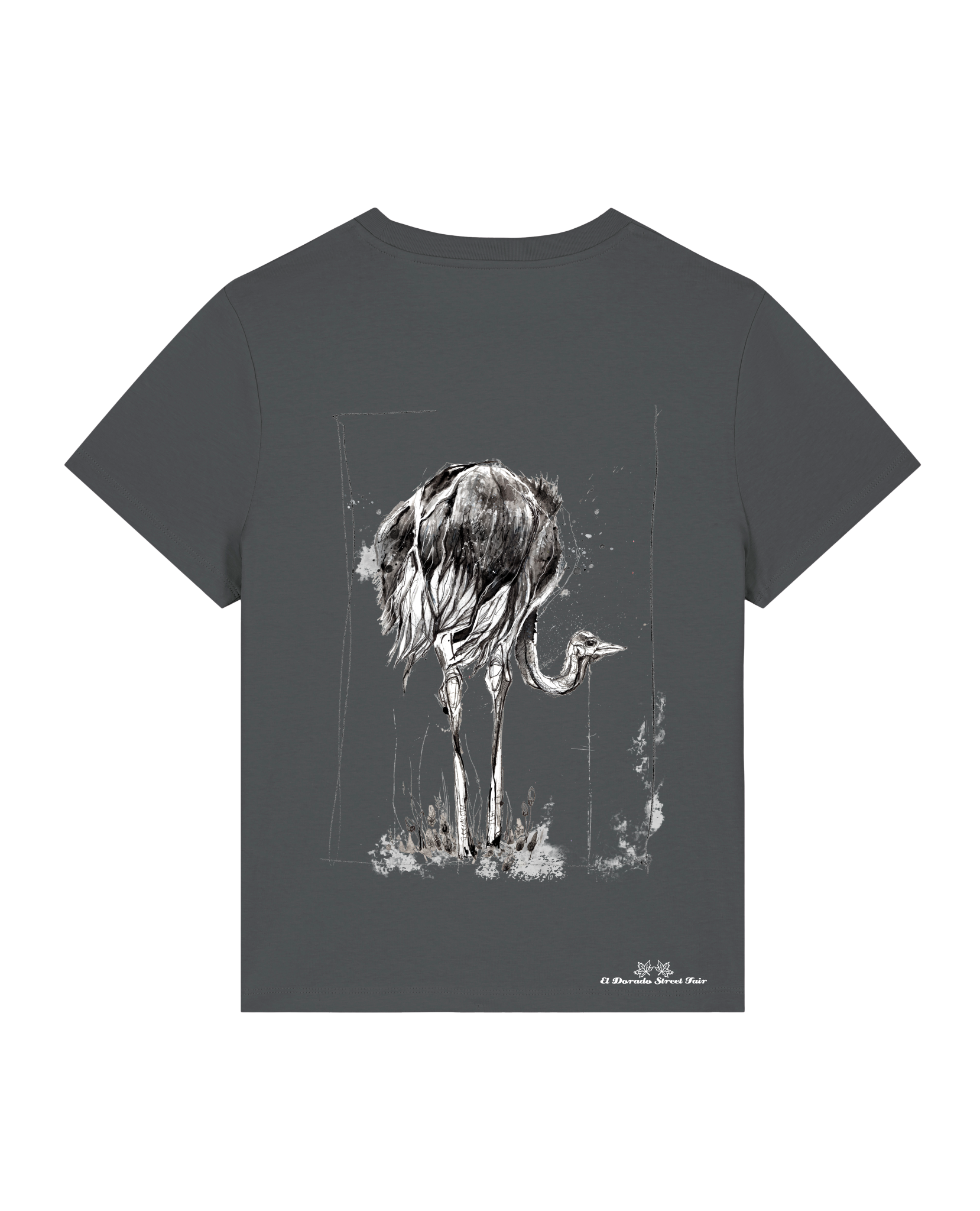 Bio Damen Medium Fit T-Shirt Ostrich Evolution (Backprint)