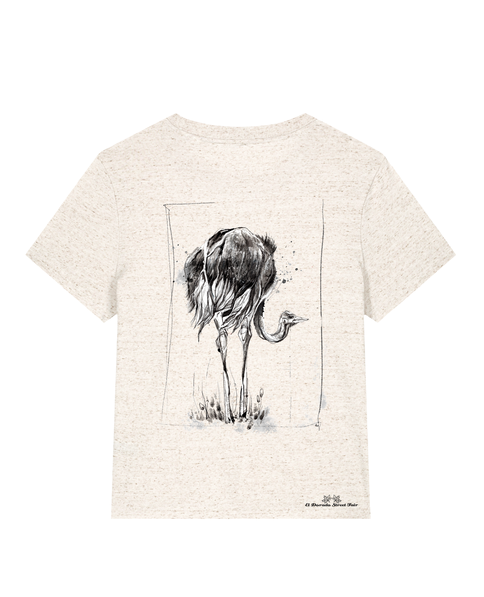 Bio Damen Medium Fit T-Shirt Ostrich Evolution (Backprint)