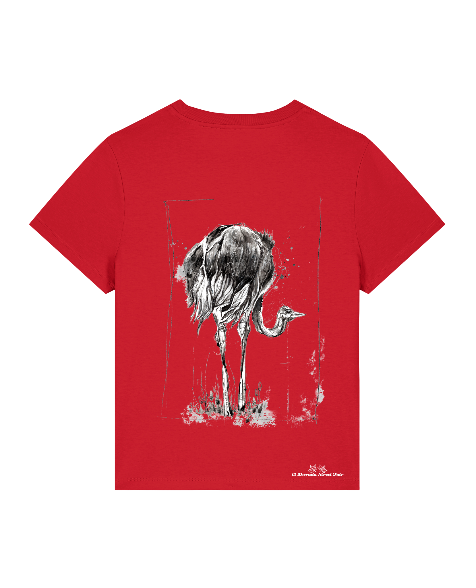 Bio Damen Medium Fit T-Shirt Ostrich Evolution (Backprint)